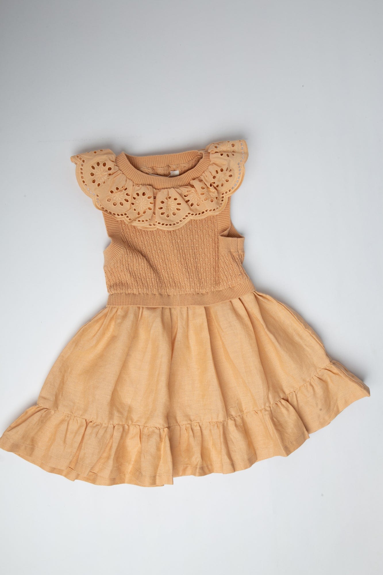 جينجرسنابس فستان كت منفوش من أسفل بناتي بني