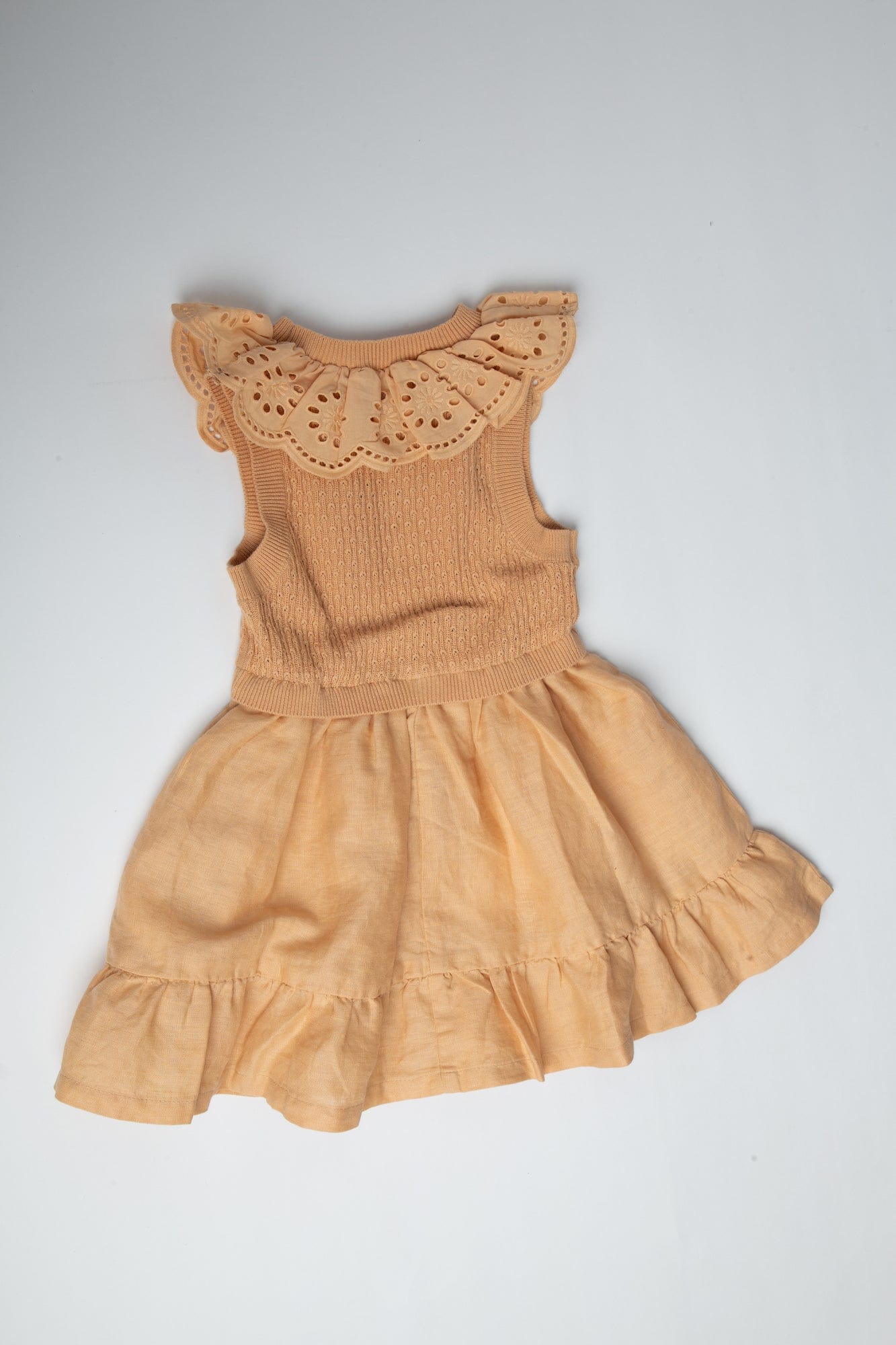 جينجرسنابس فستان كت منفوش من أسفل بناتي بني