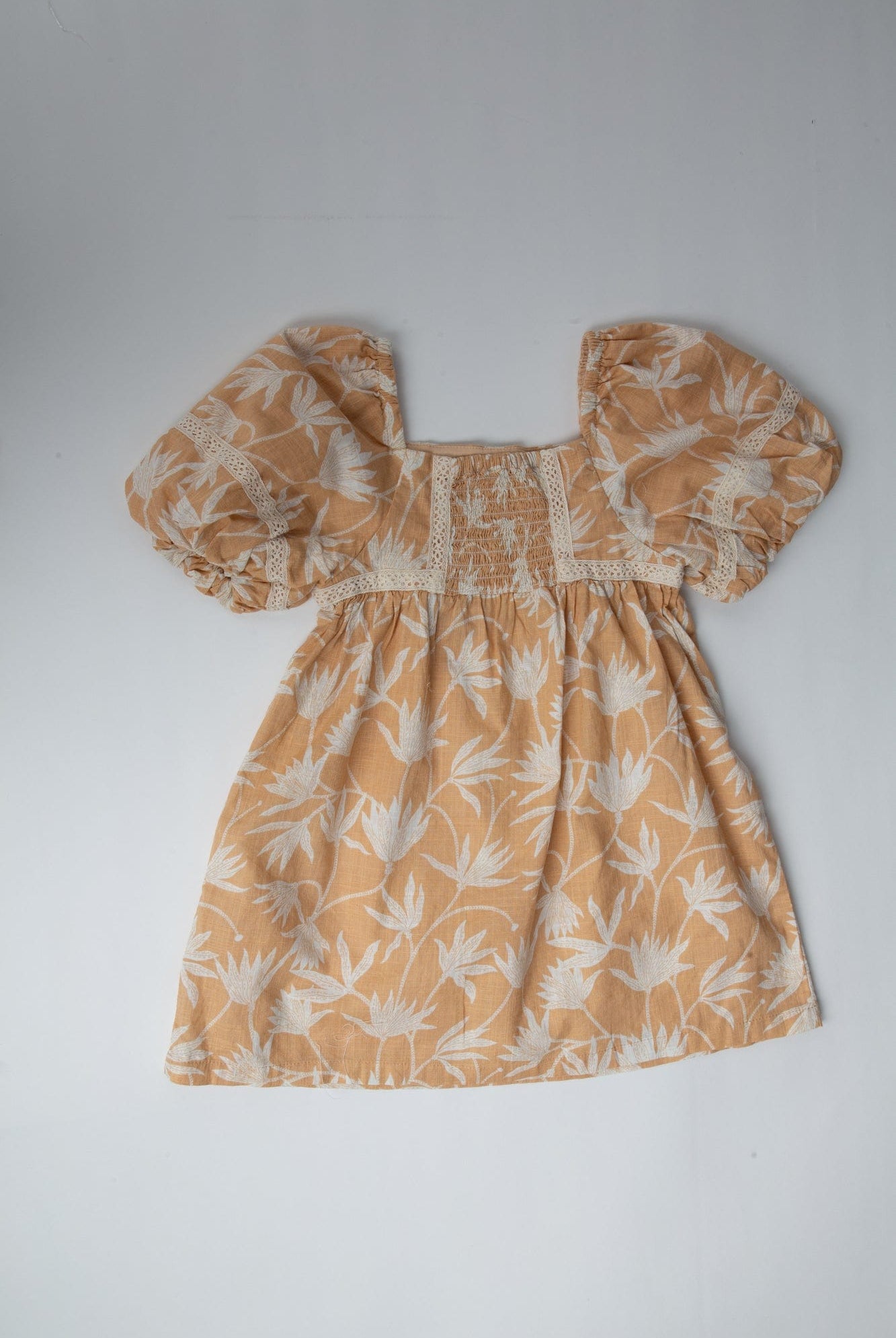 جينجرسنابس فستان مشجر كم قصير بف بناتي بني