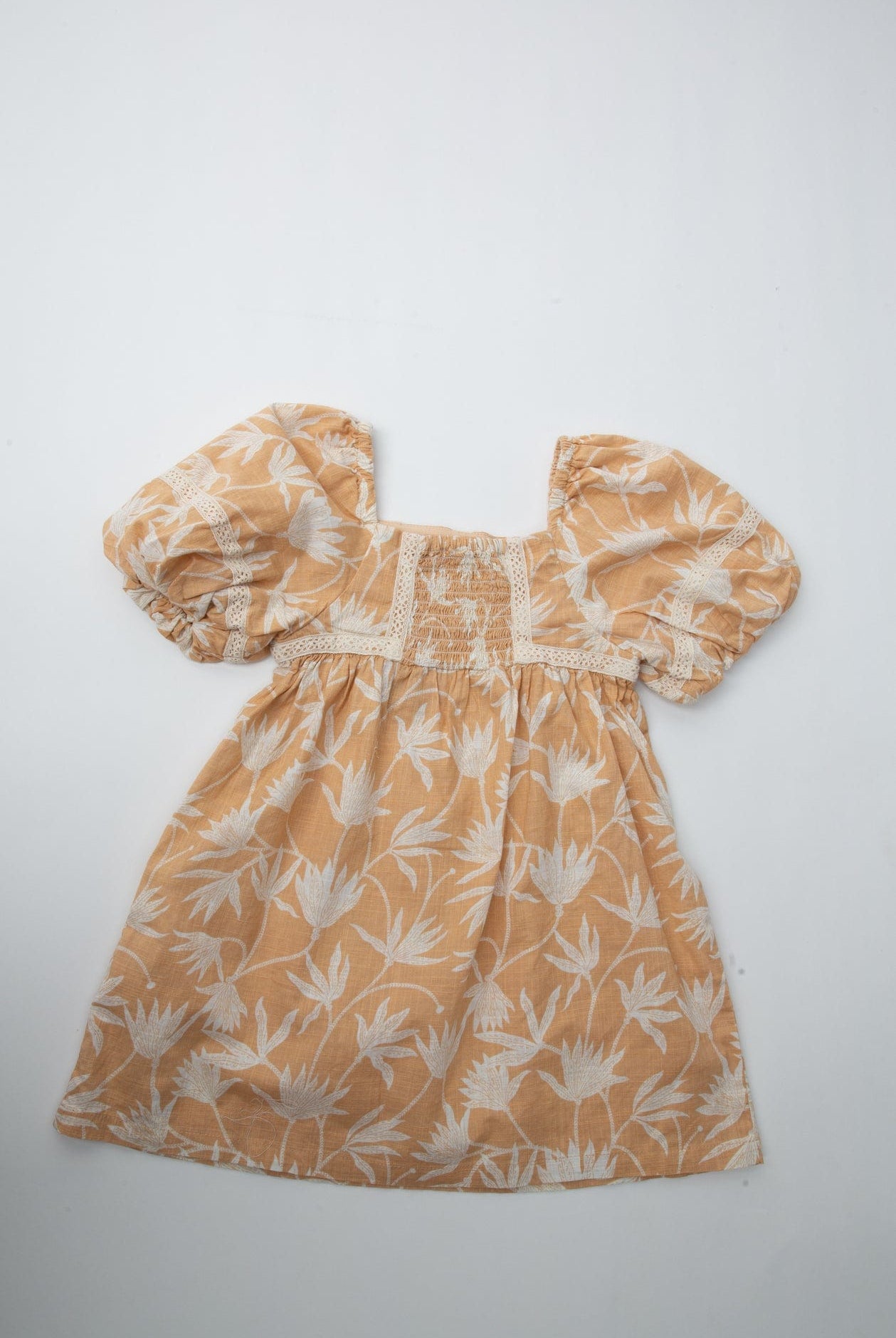 جينجرسنابس فستان مشجر كم قصير بف بناتي بني