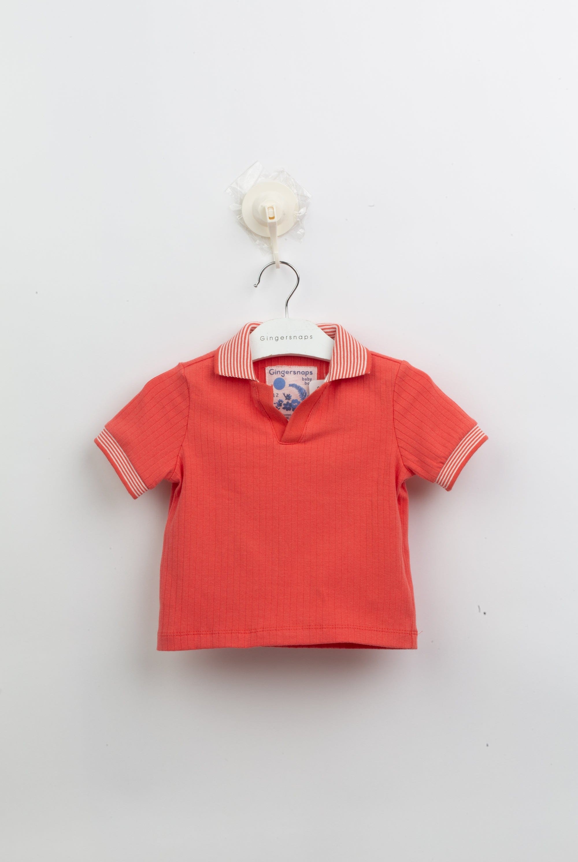 جينجرسنابس تيشيرت أولادي بولو بياقة مخططة برتقالي