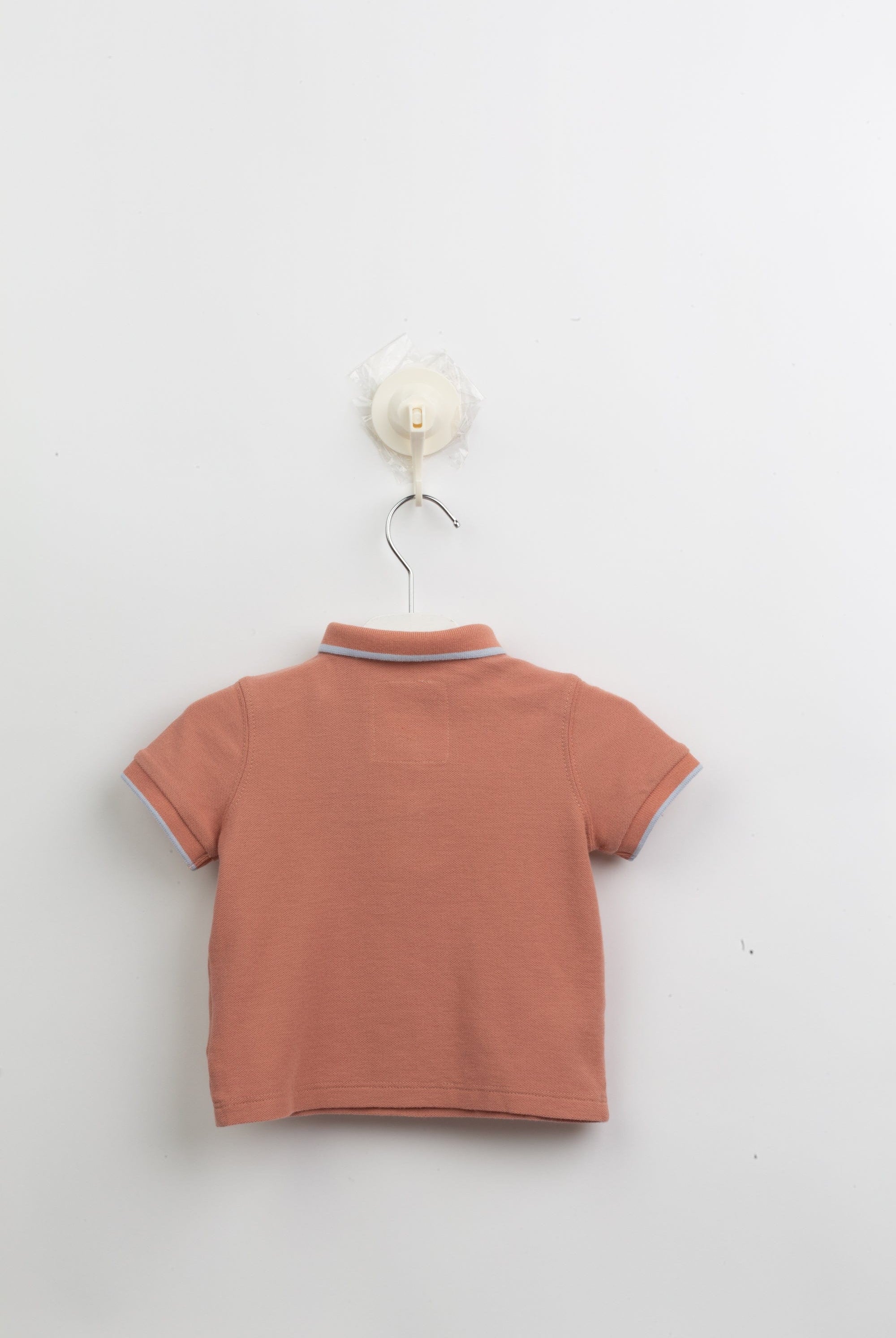 جينجرسنابس تي شيرت بولو ولادي سادة بأزرار أمامية نص كم وردي