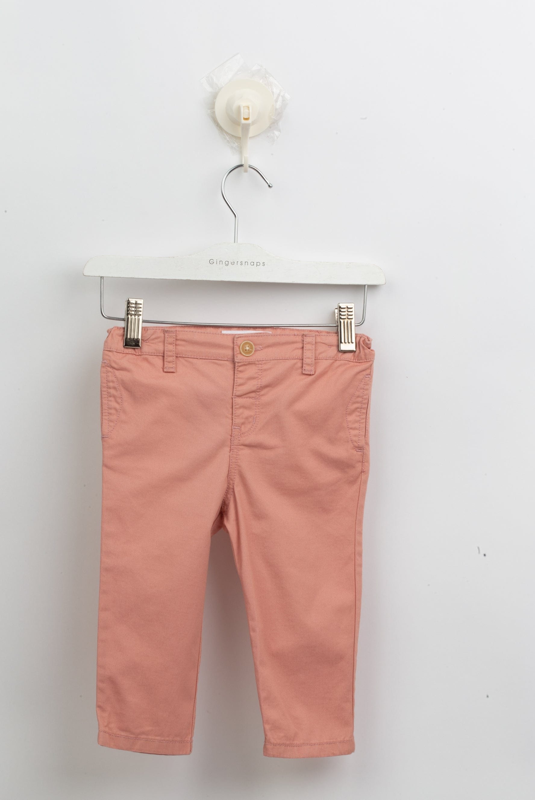 جينجرسنابس بنطلون اطفال رضع ولادي تشينو سادة بجيوب وردي