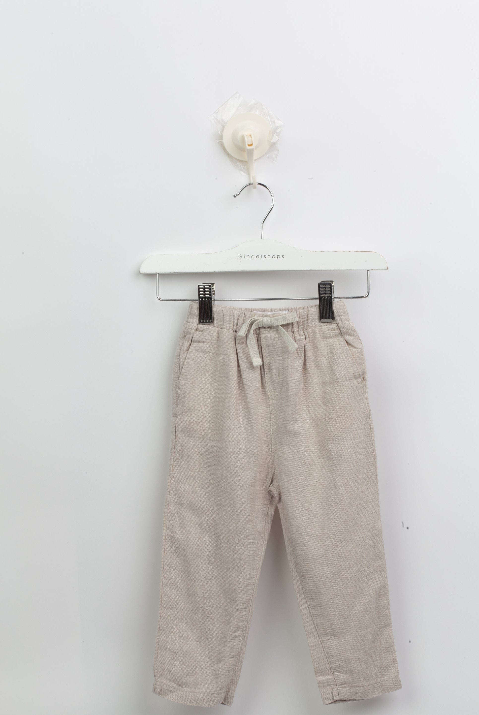 جينجرسنابس بنطلون أولادي سادة برباط علي الخصر رمادي