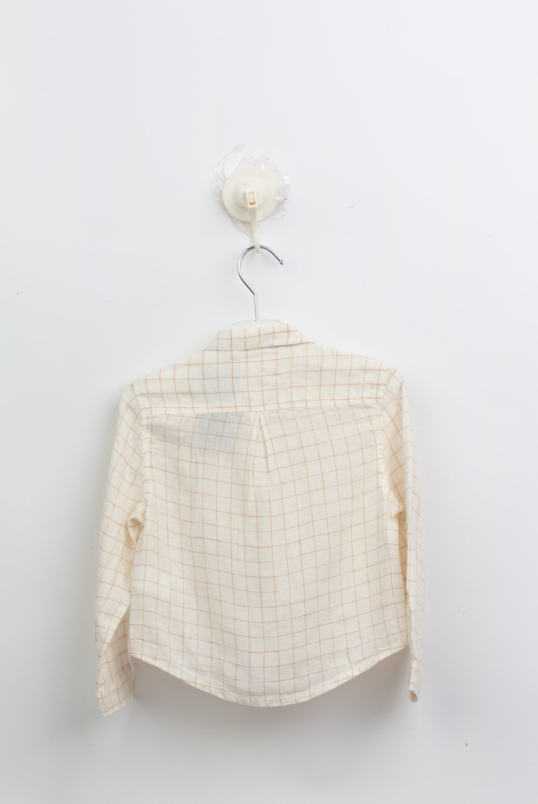 جينجرسنابس قميص بولو منسوج للأولاد مربعات بأزرار أمامية البيج