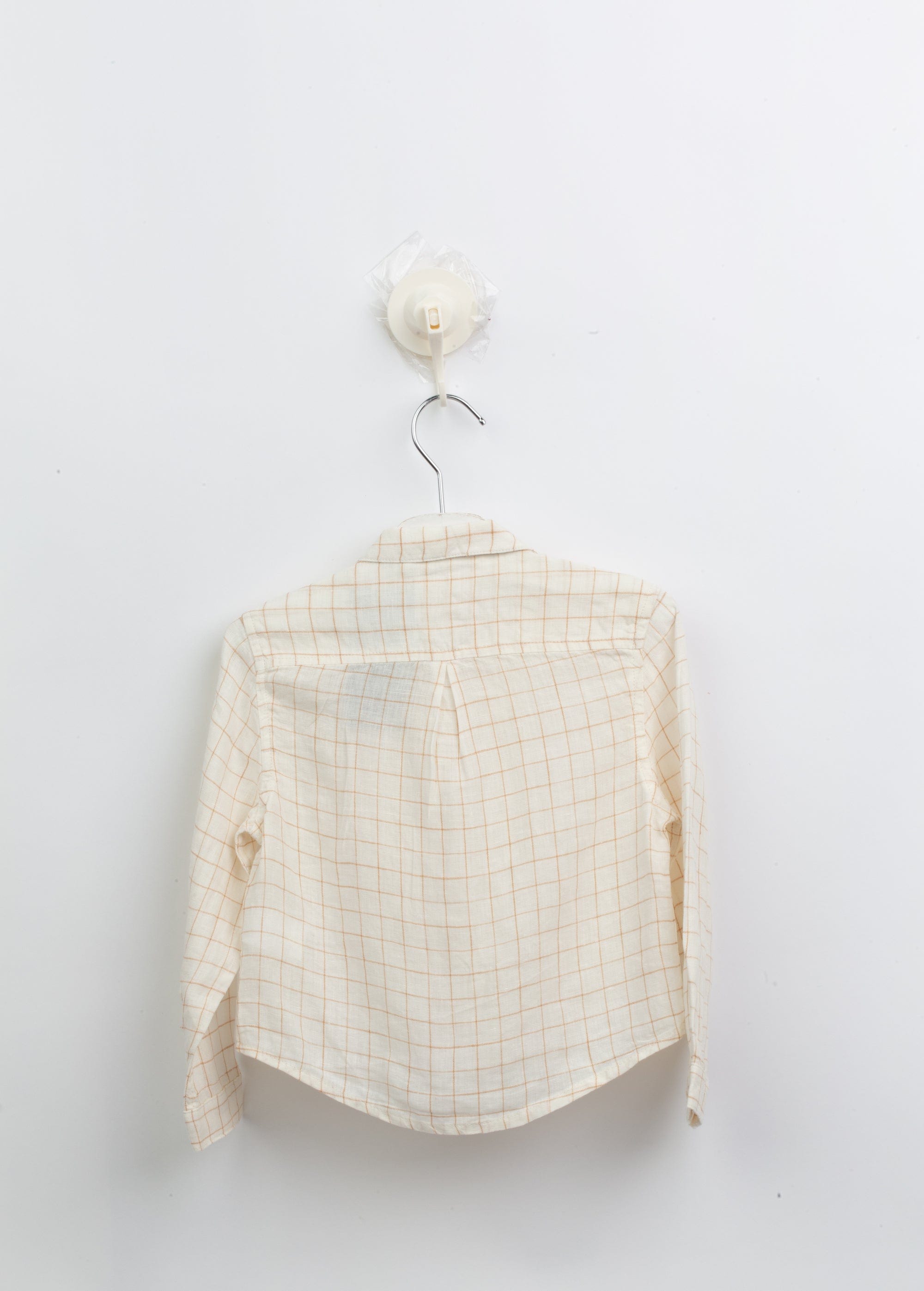 جينجرسنابس قميص بولو منسوج للأولاد مربعات بأزرار أمامية البيج