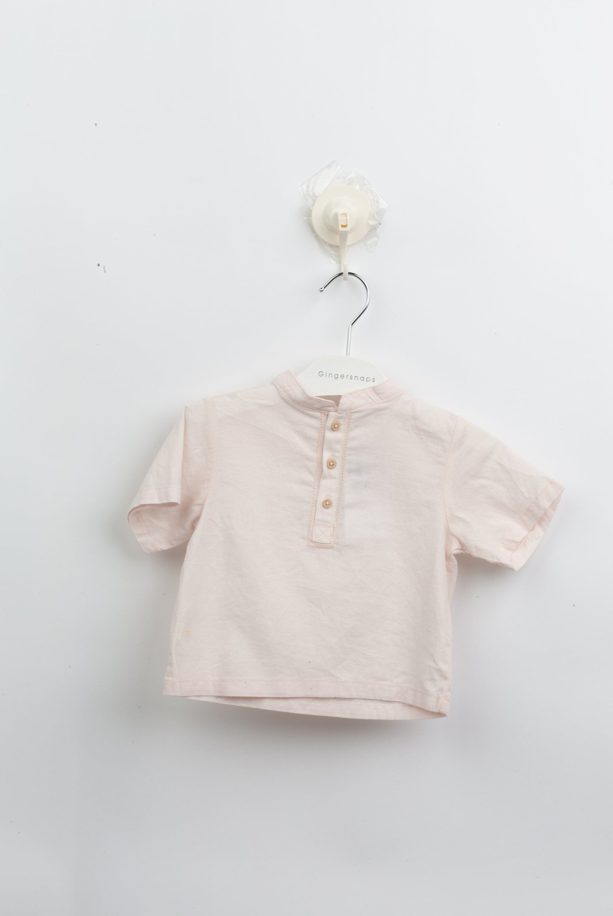 جينجرسنابس قميص رضع ولادي عباية سادة بدون ياقة وردي