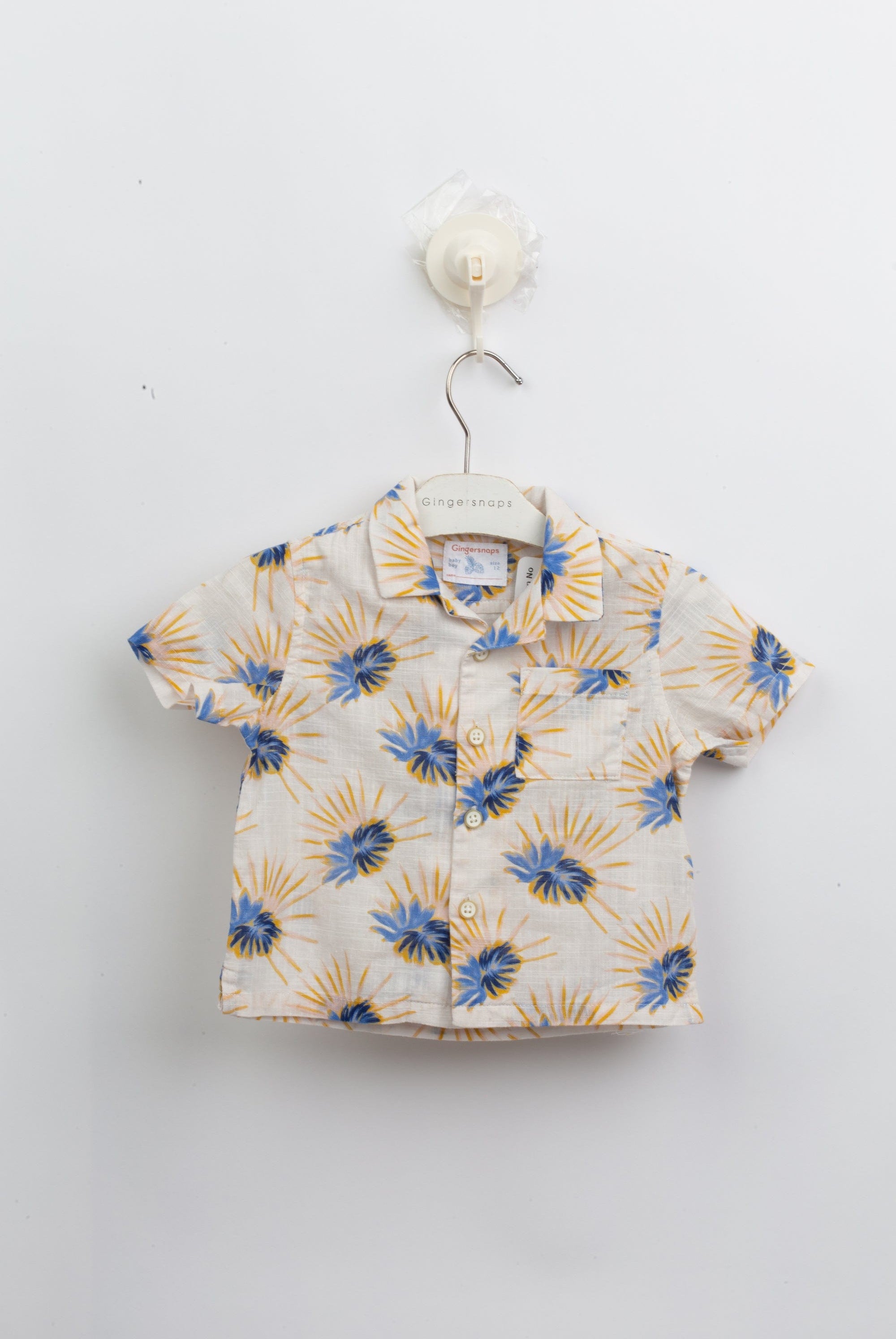 جينجرسنابس قميص بولو منسوج للأولاد مشجرة بأزرار أمامية نص كم متعدد الألوان