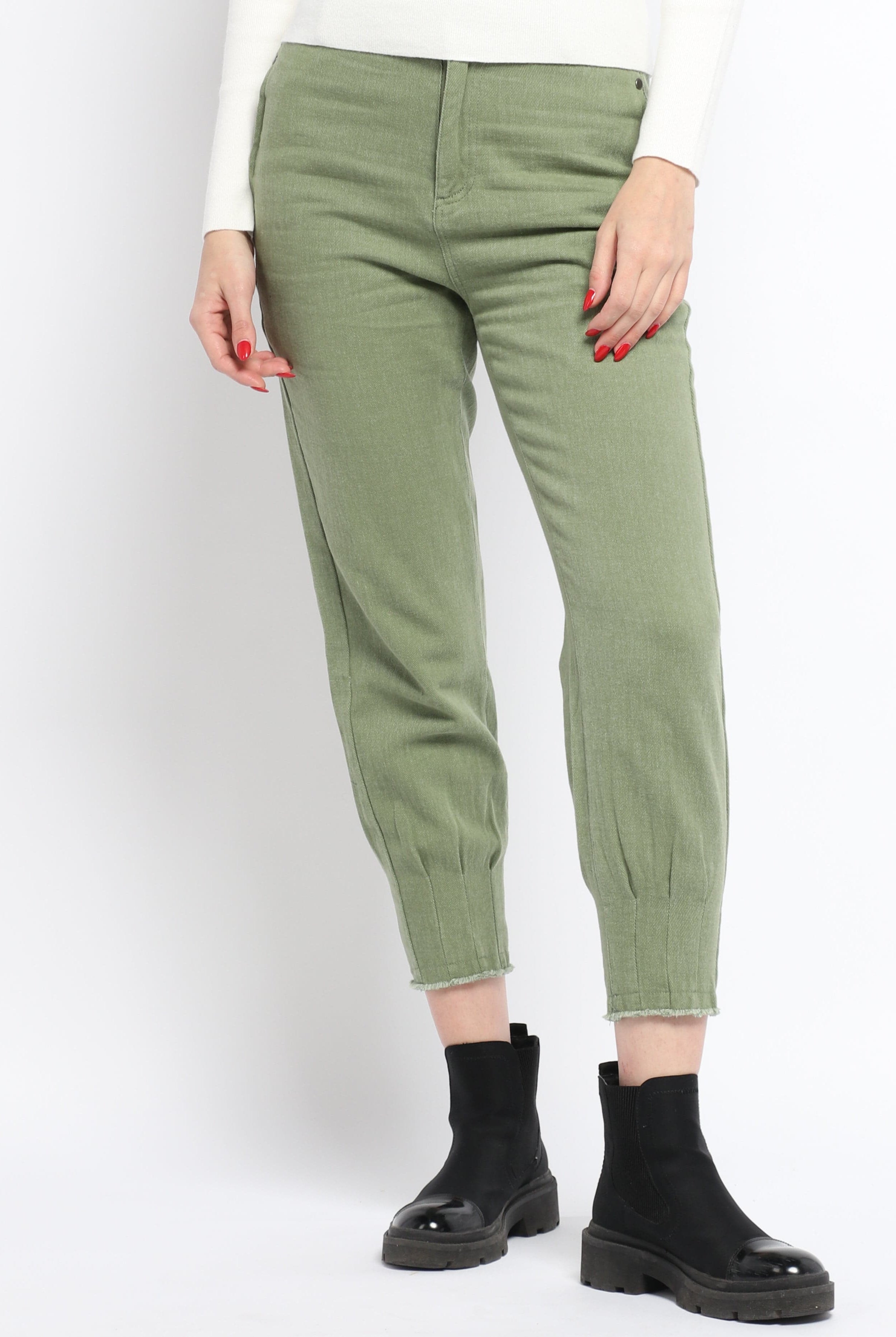 ميكا بنطلون سادة بأساور من أسفل نسائي