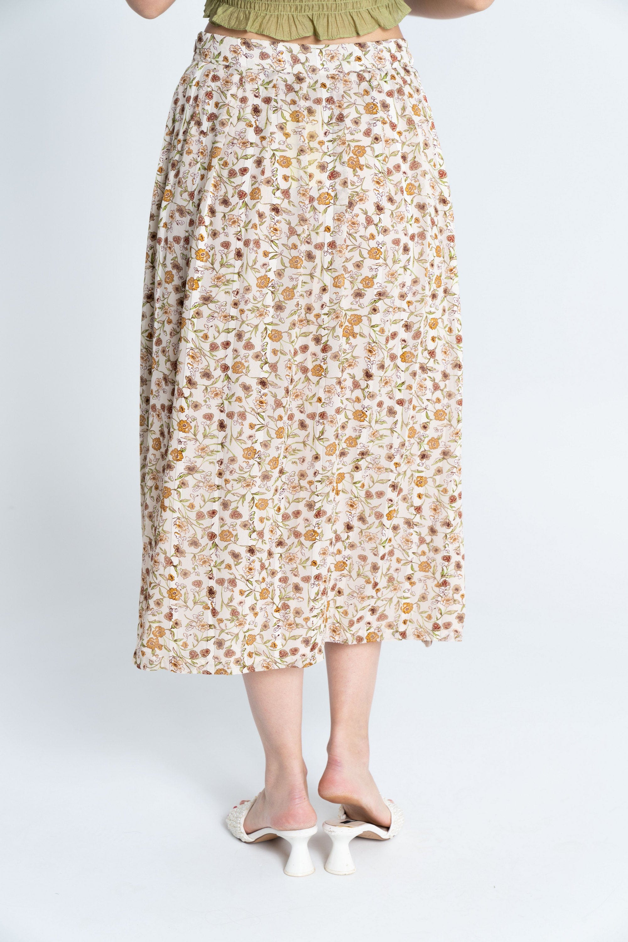 ميكا تنورة ميدي مشجرة واسعة نسائي