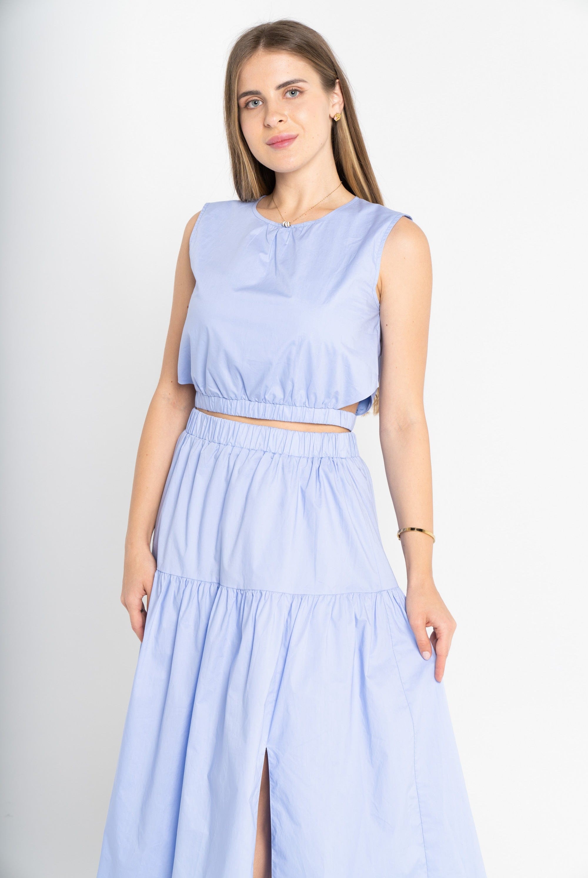 ميكا بلوزة بدون أكمام قصيرة مفتوح من الجانبين