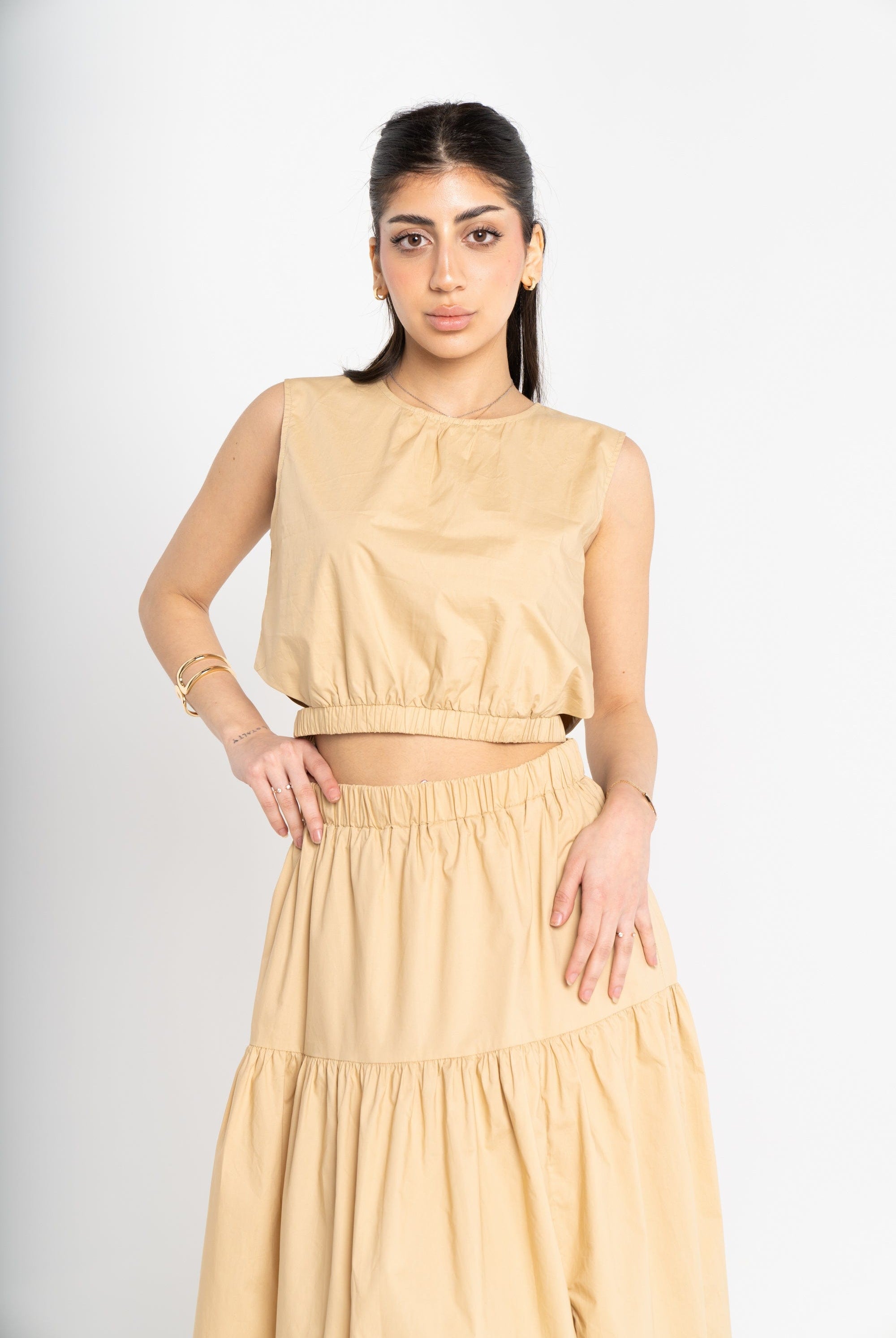 ميكا بلوزة بدون أكمام قصيرة مفتوح من الجانبين