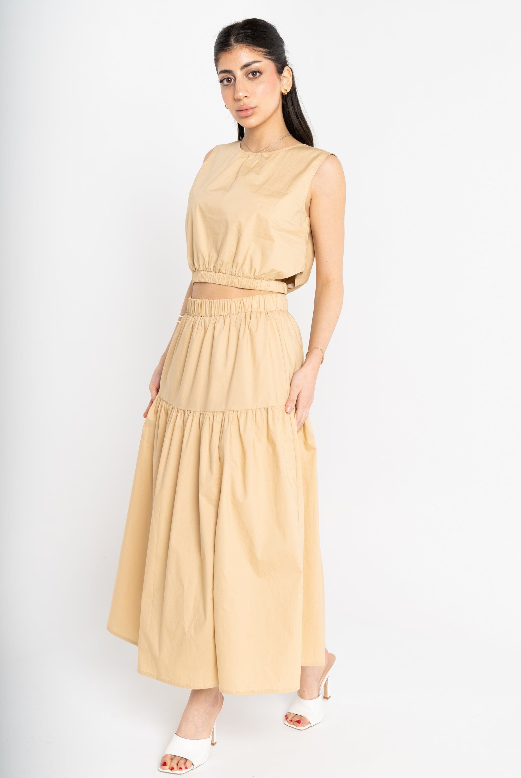 ميكا بلوزة بدون أكمام قصيرة مفتوح من الجانبين