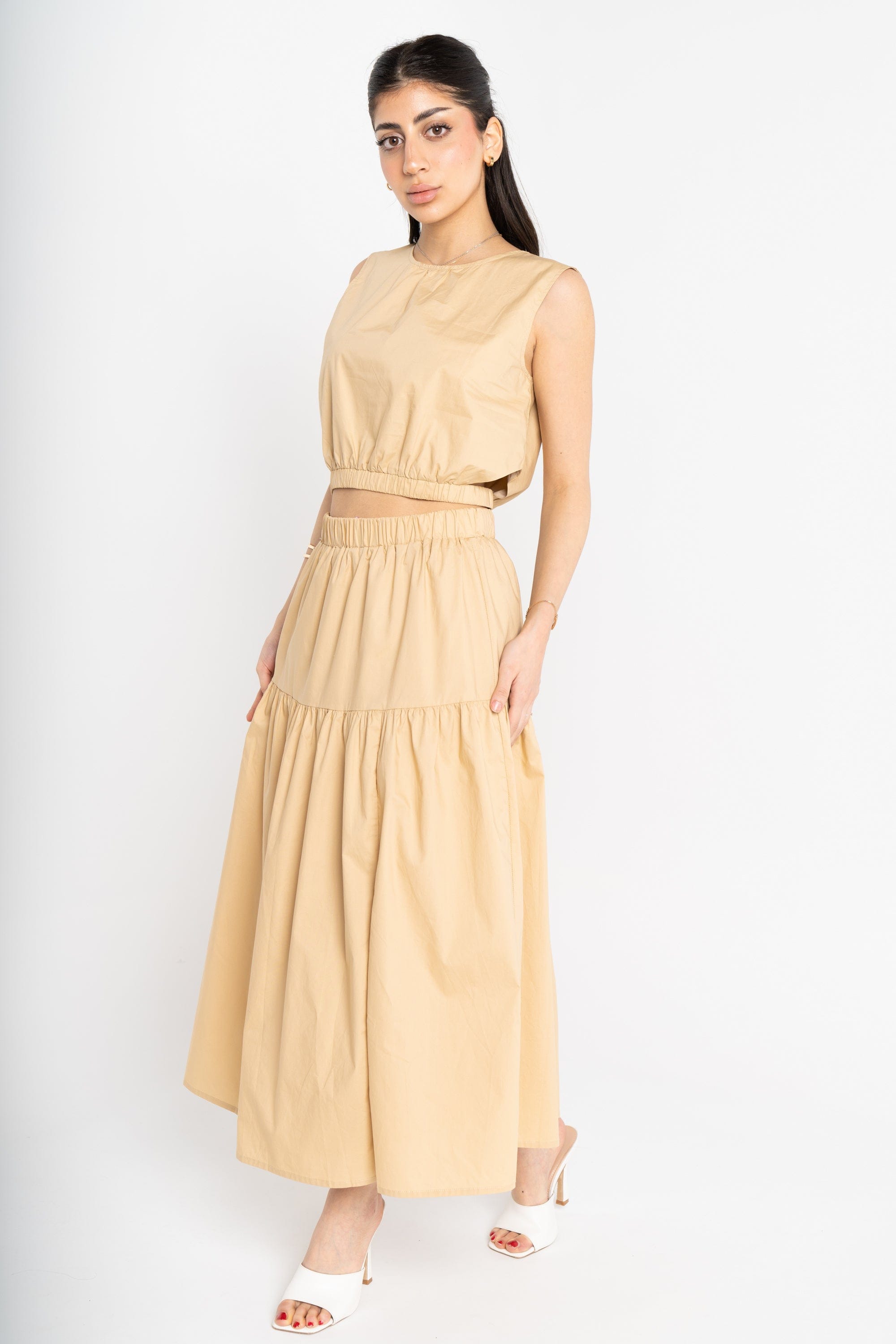 ميكا بلوزة بدون أكمام قصيرة مفتوح من الجانبين