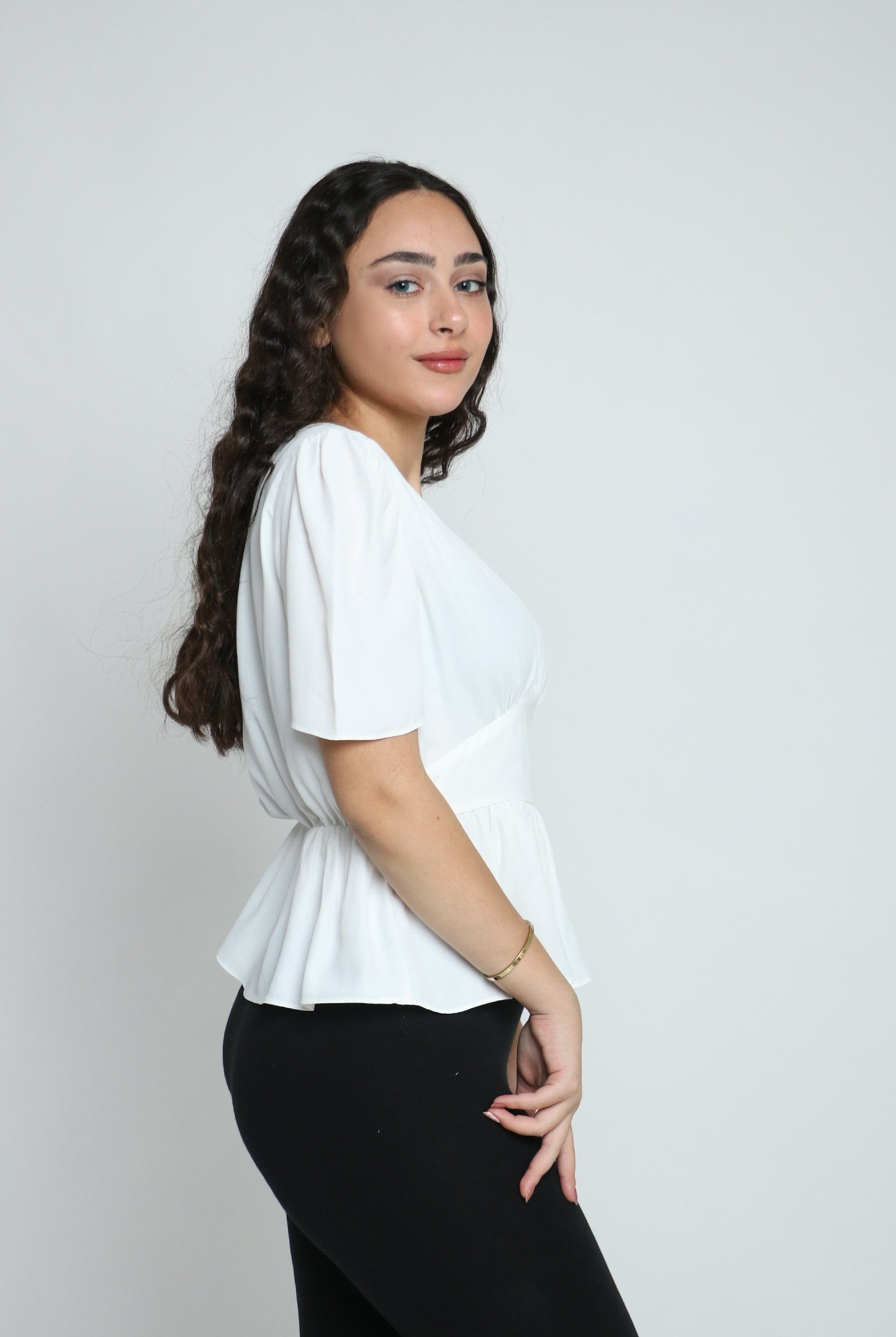 ميكا بلوزة مخصرة كم قصير سبعة نسائي