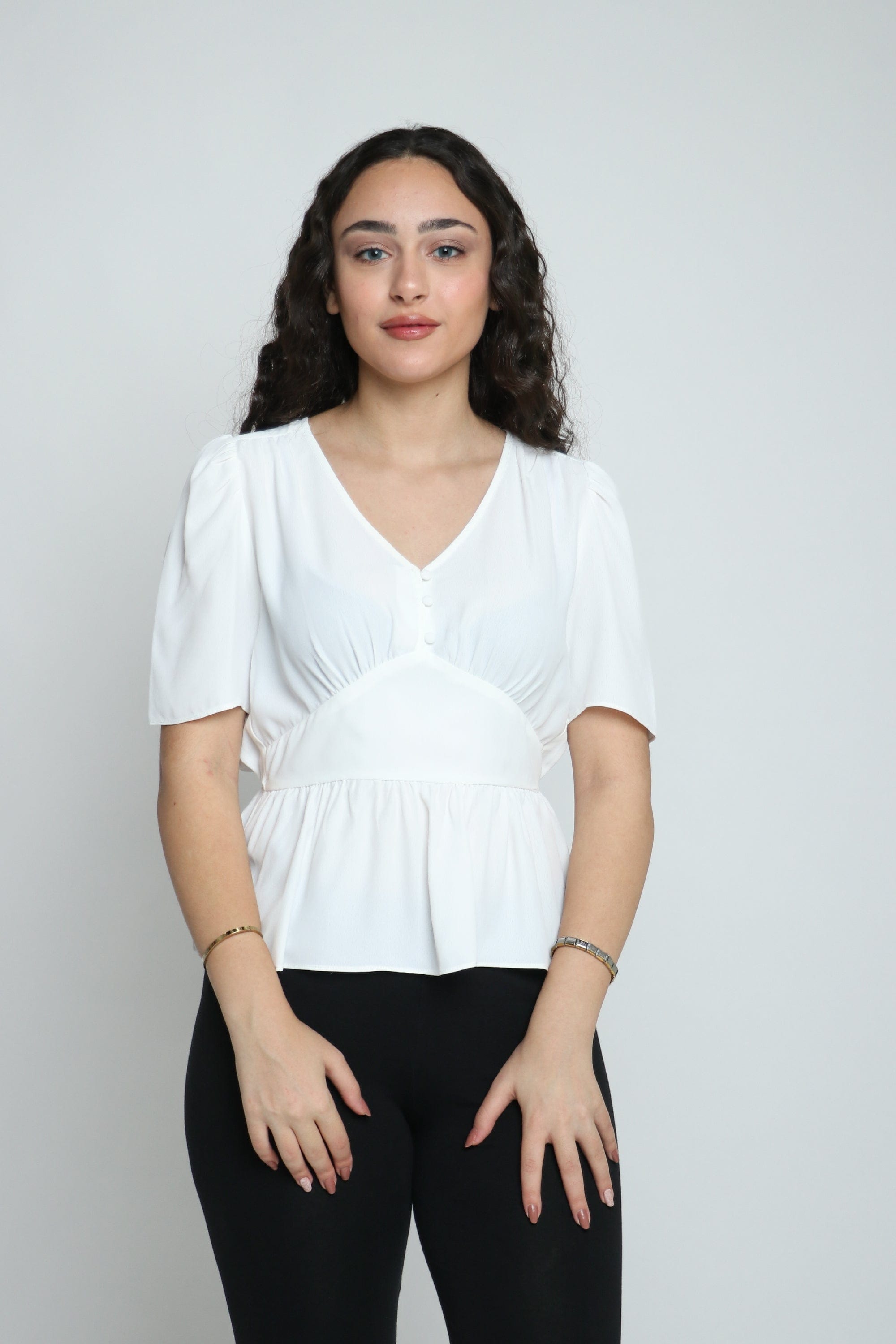 ميكا بلوزة مخصرة كم قصير سبعة نسائي