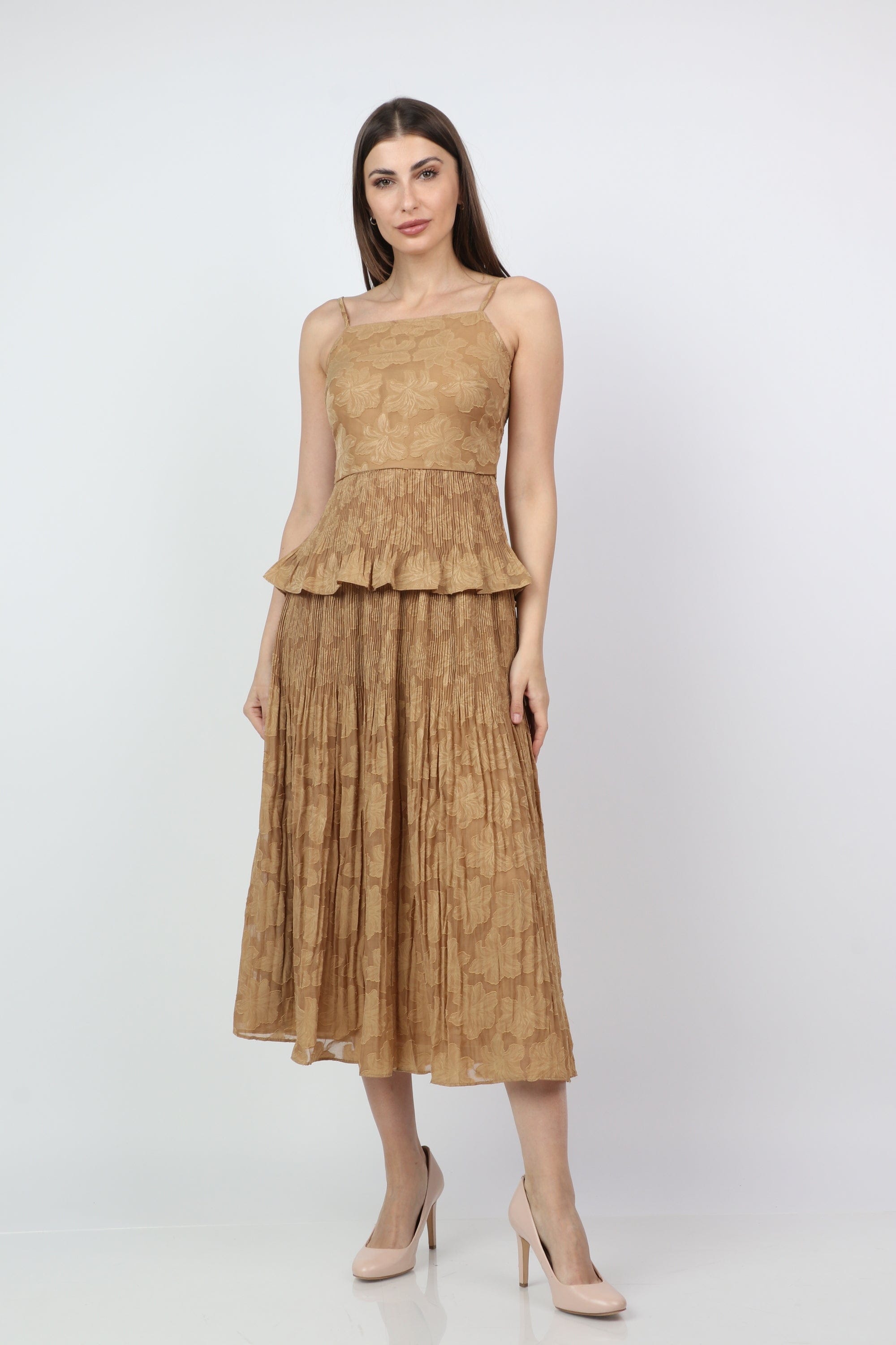 ميكا تنورة ميدي سواريه منقوشة واسعة نسائي