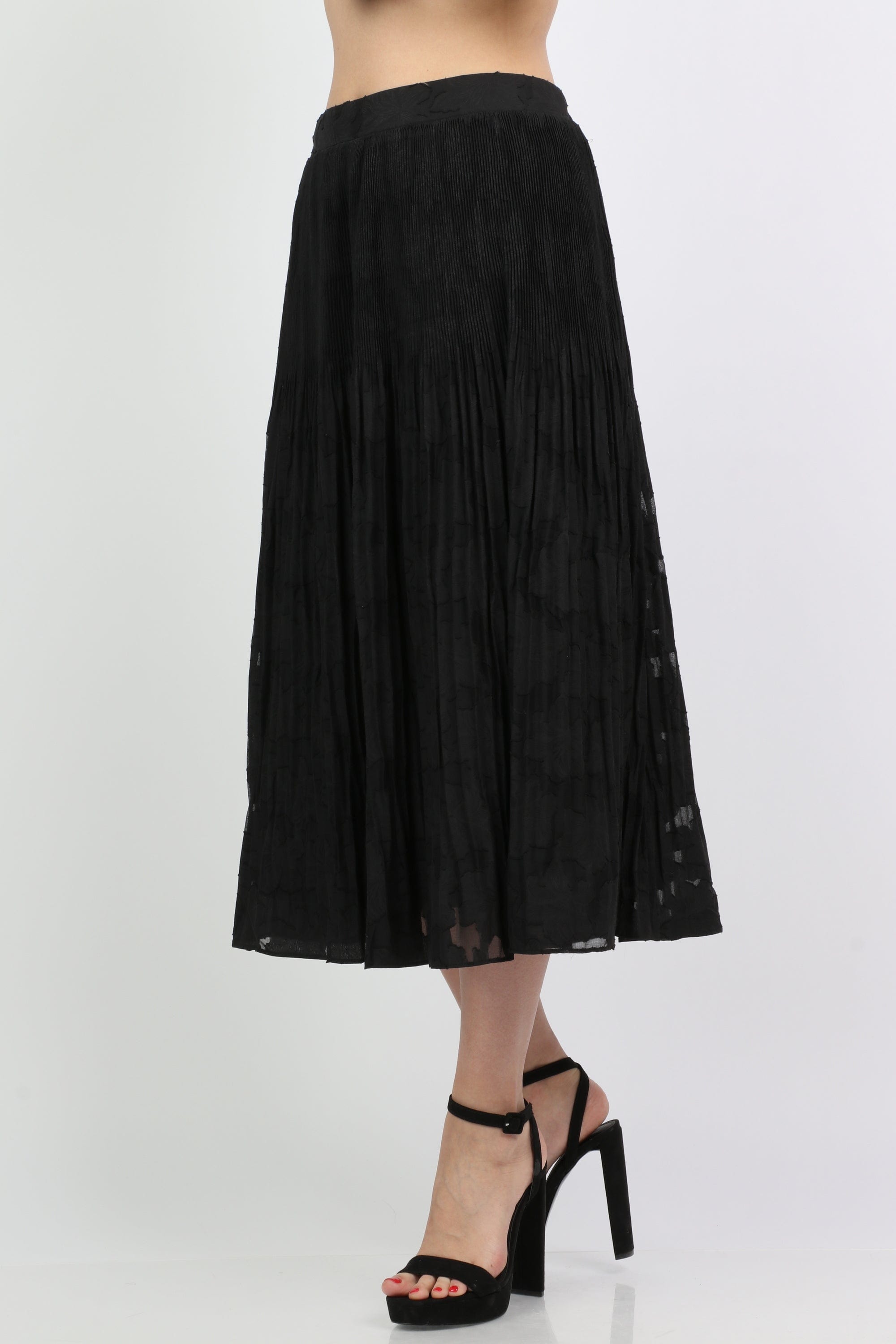 ميكا تنورة ميدي سواريه منقوشة واسعة نسائي