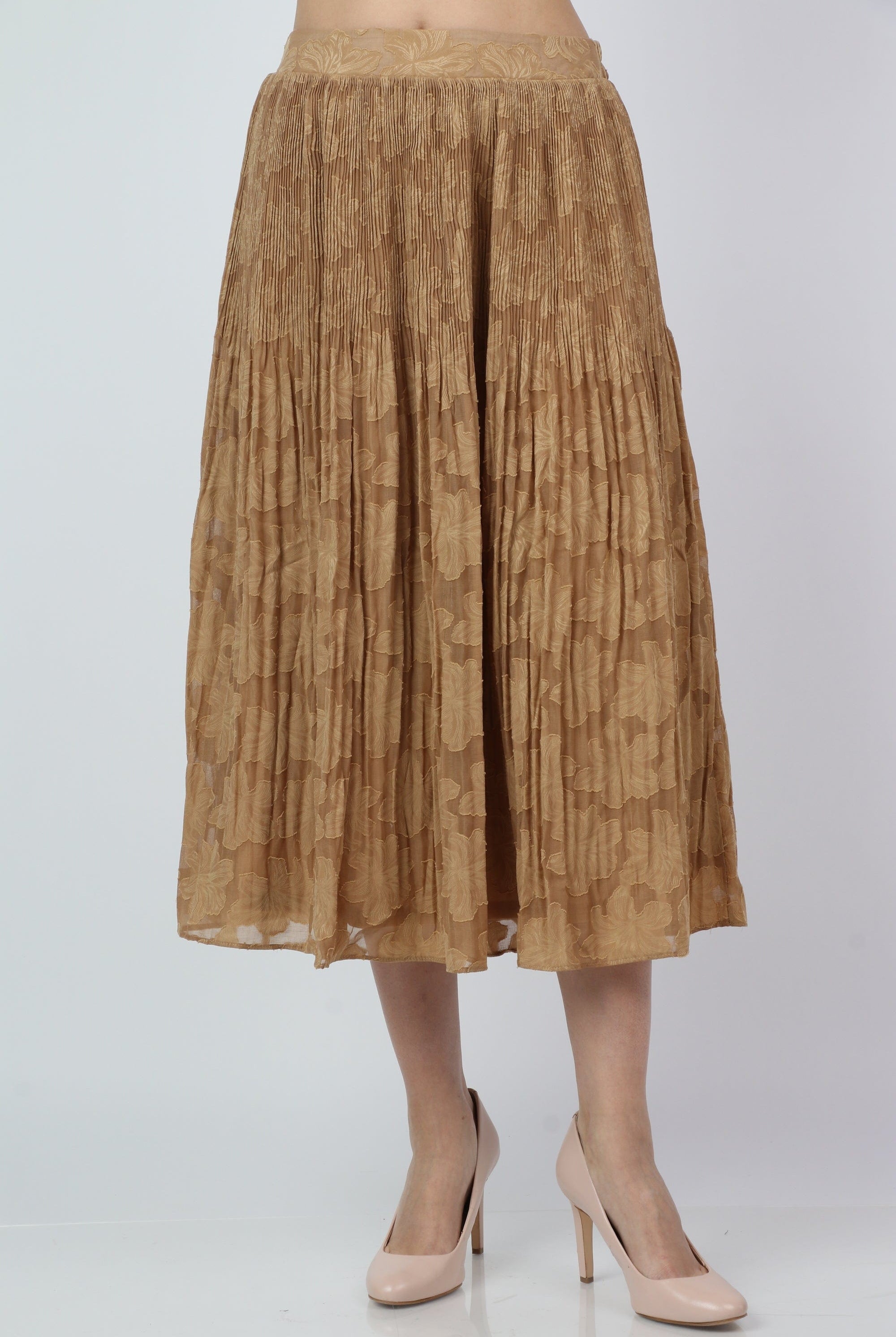 ميكا تنورة ميدي سواريه منقوشة واسعة نسائي