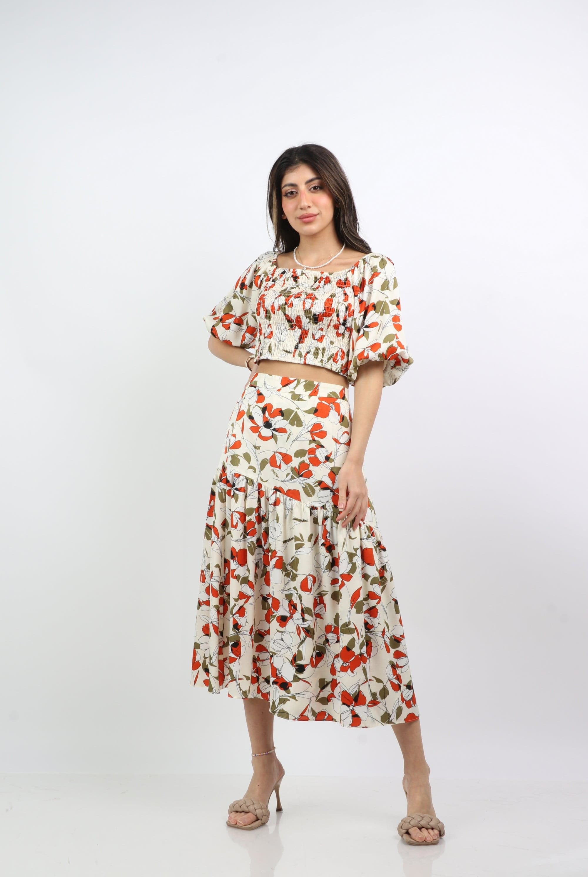 ميكا بلوزة ن بطن بأستيك كم قصير منفوخ نسائي