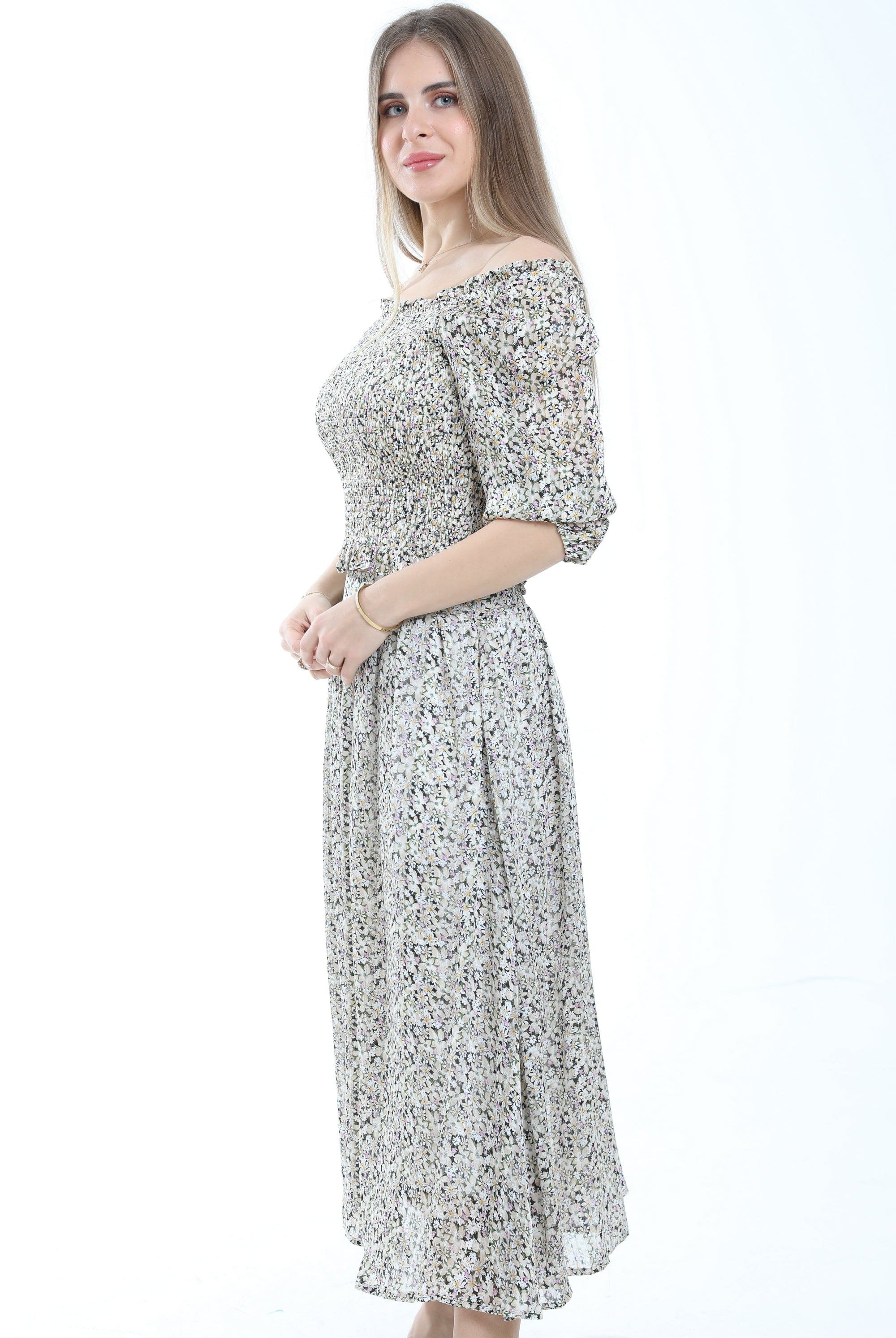 ميكا توب مشجر ناعم 3/4 كم أوف شولدر نسائي