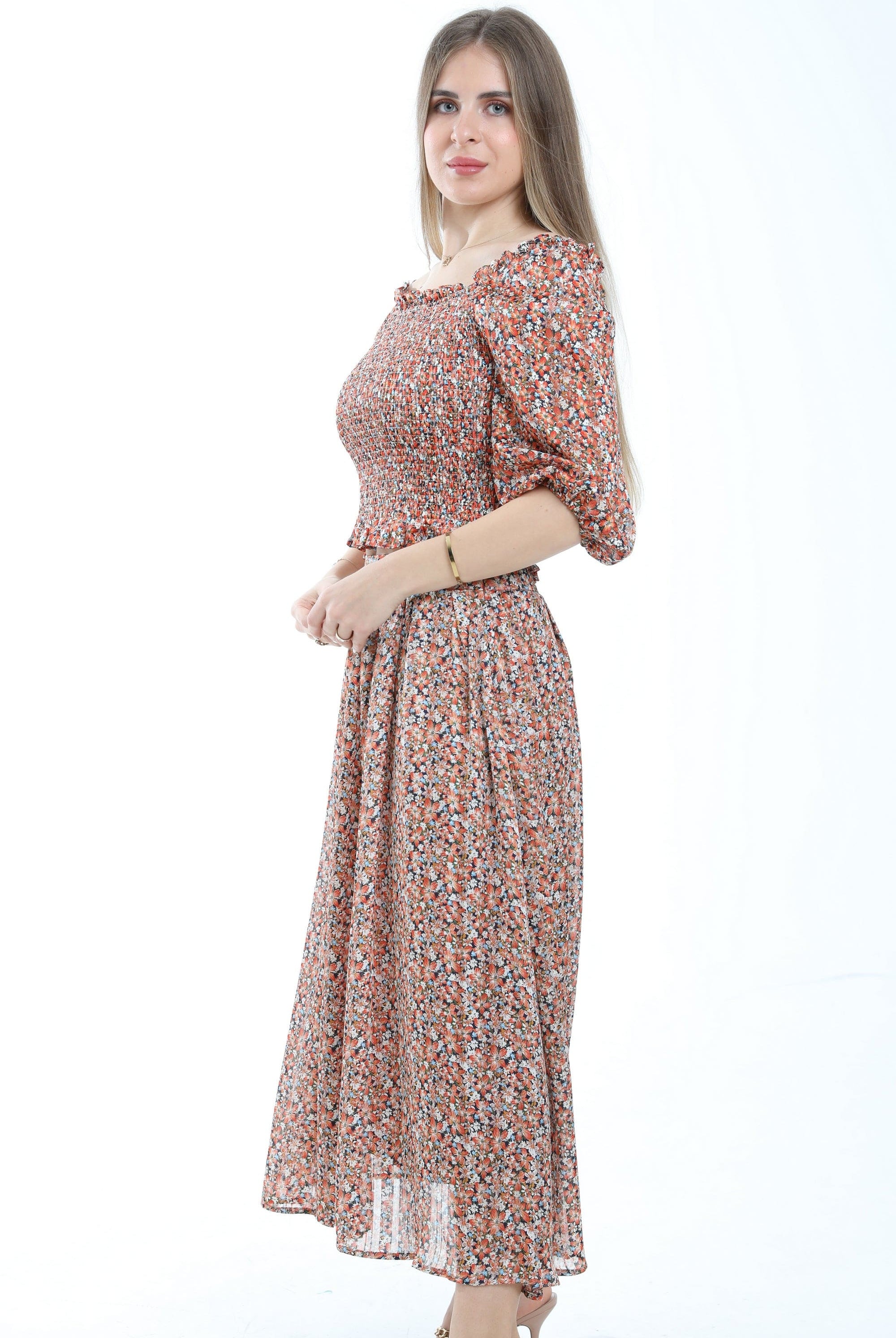 ميكا توب مشجر ناعم 3/4 كم أوف شولدر نسائي