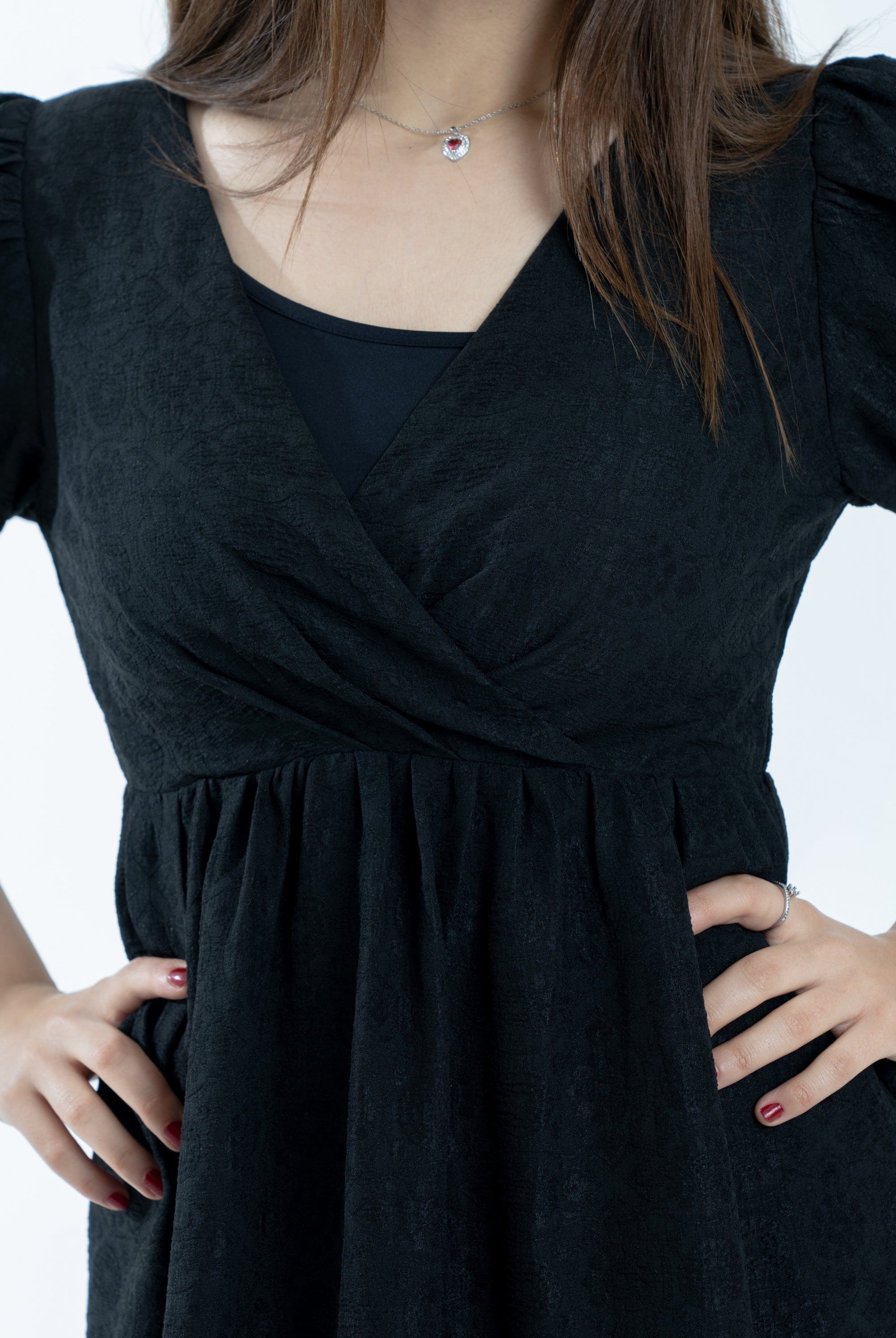 ميكا فستان مخصر ميدي سادة نص كم بف نسائي