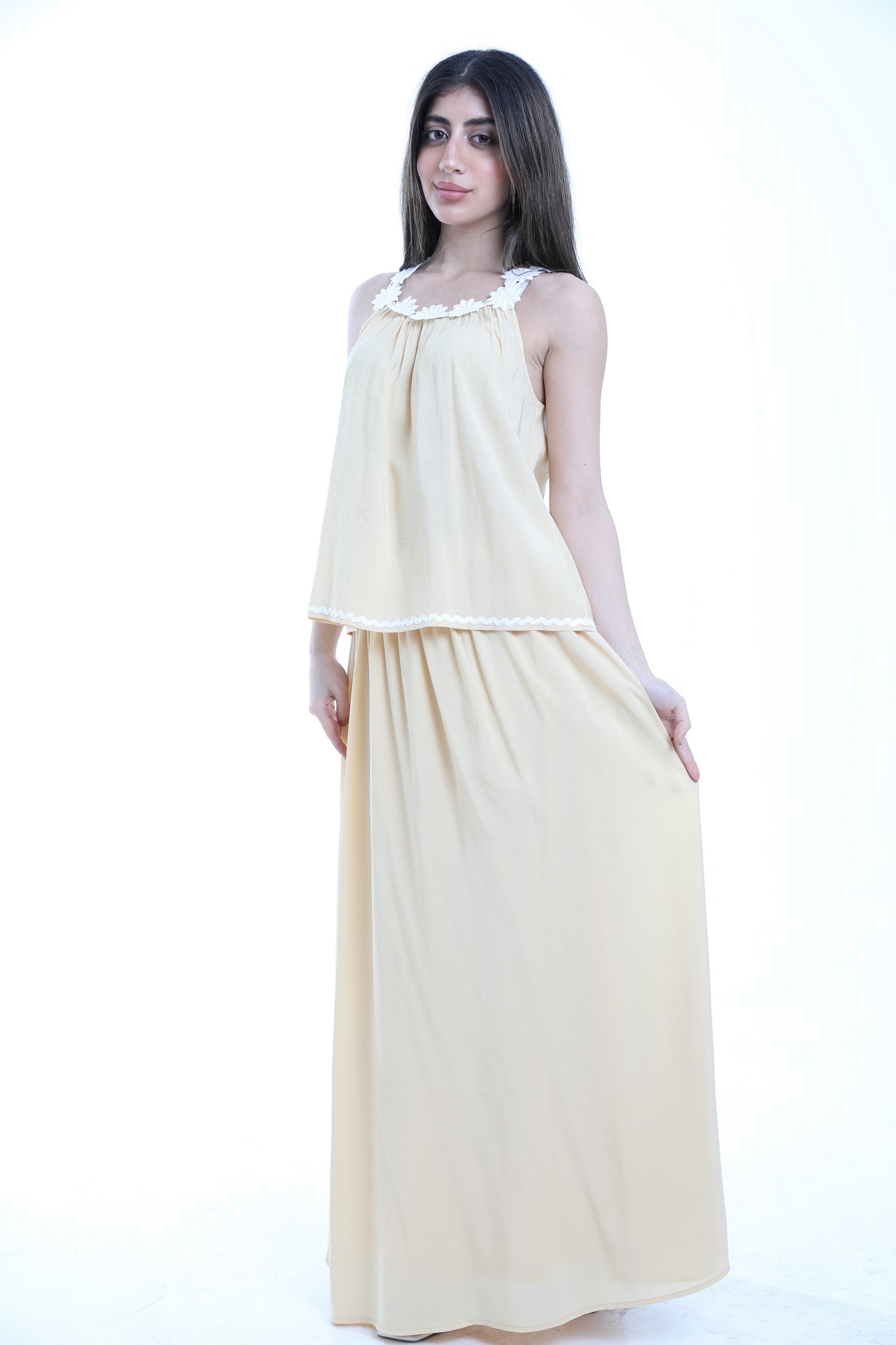 ميكا توب سادة حمالات على شكل ورود نسائي