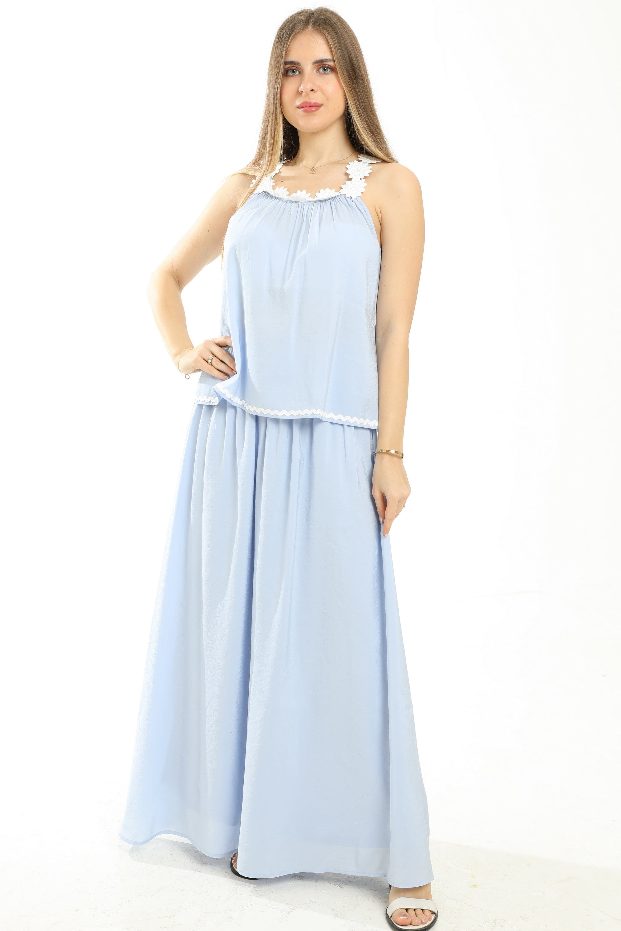 ميكا توب سادة حمالات على شكل ورود نسائي