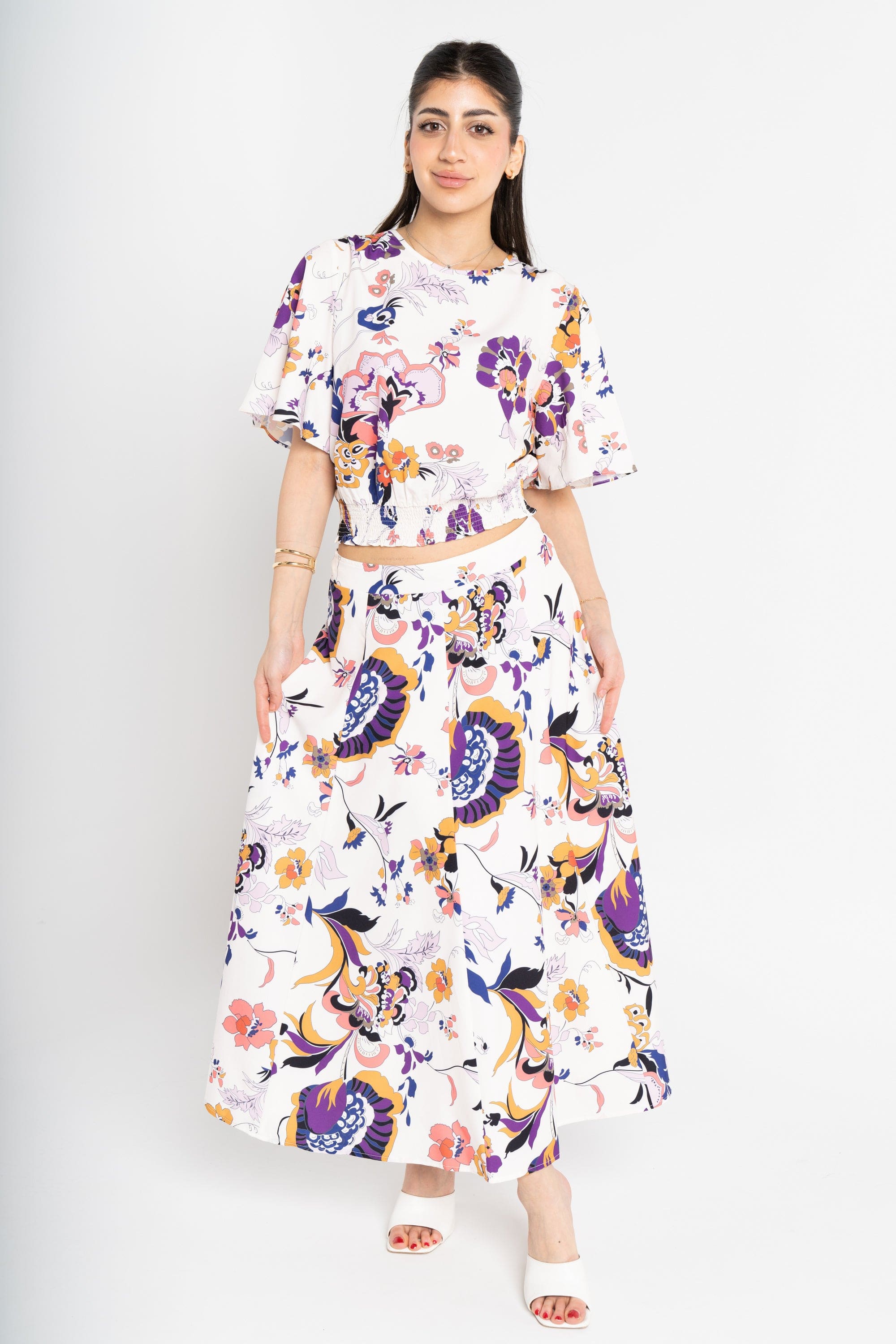 ميكا تنورة ميدي مشجر نسائية