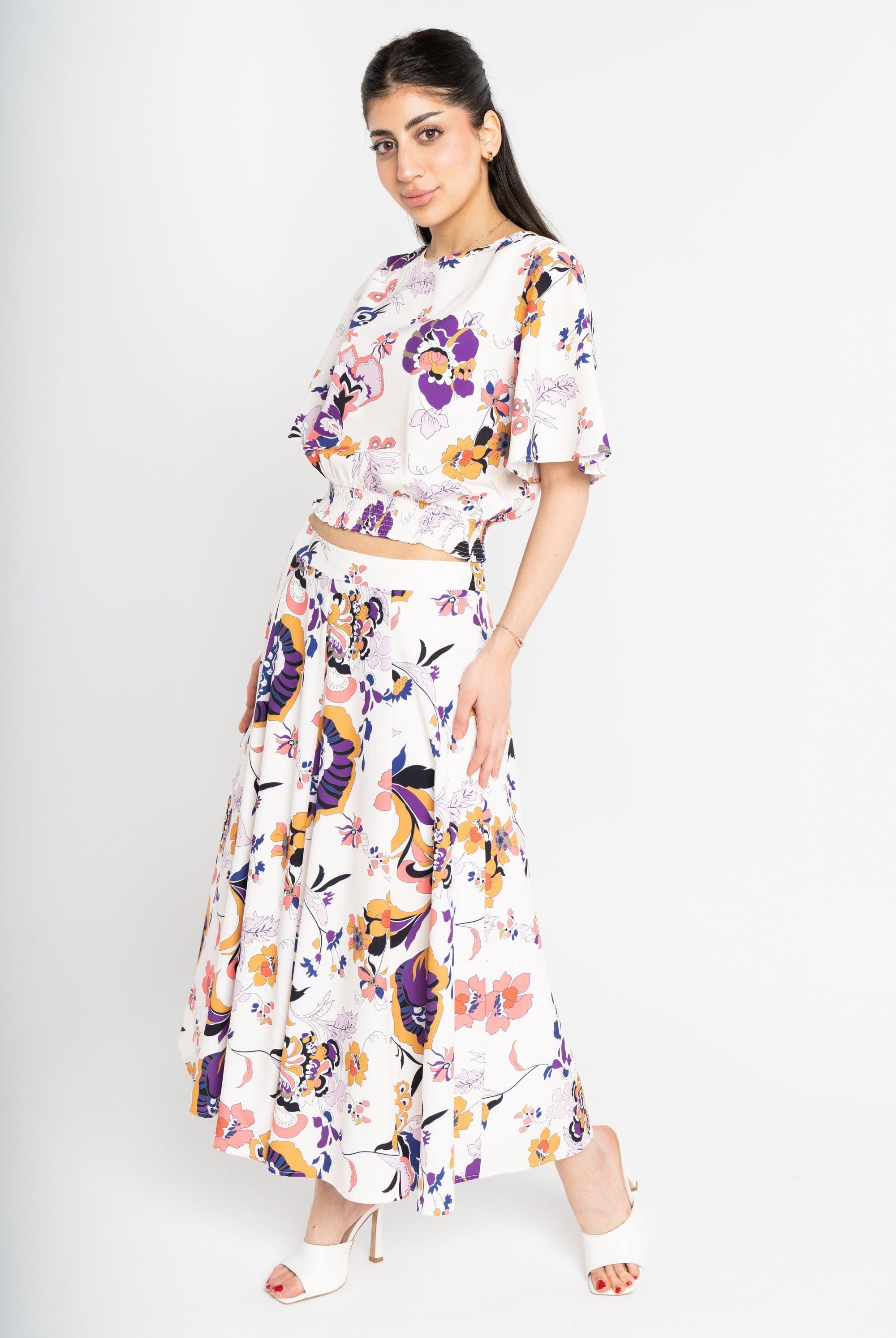 ميكا تنورة ميدي مشجر نسائية