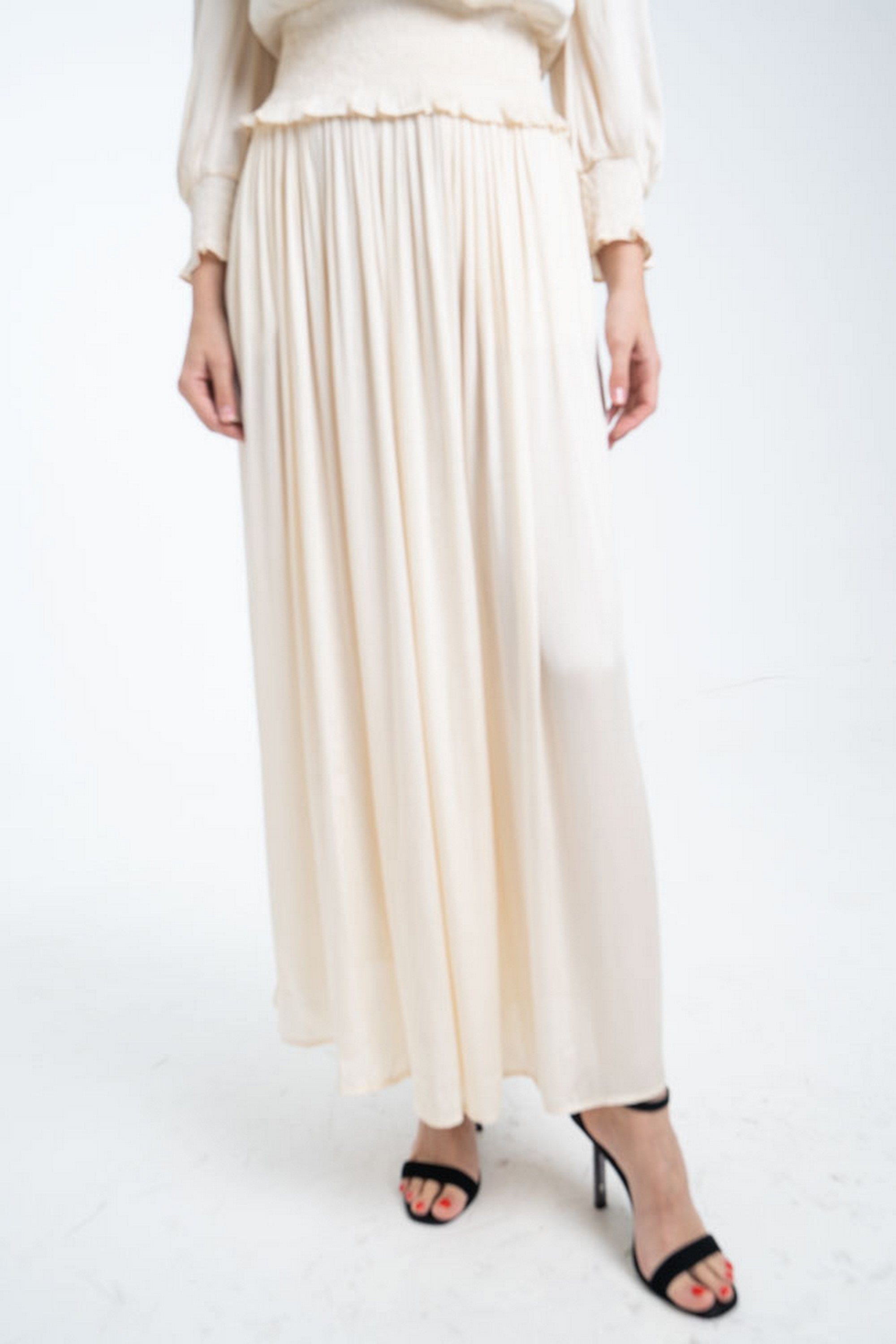 ميكا بنطلون طويل واسع سادة نسائي