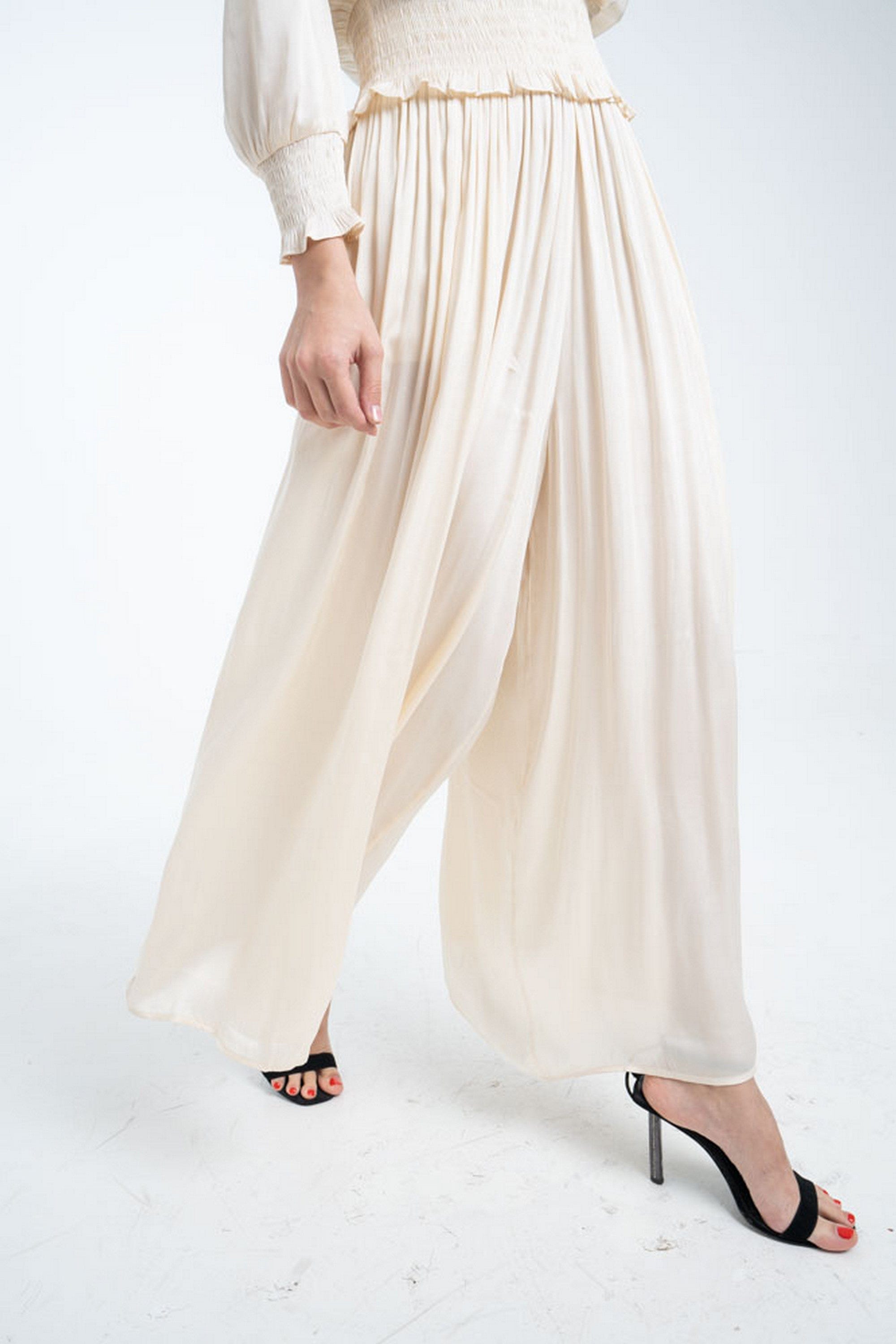 ميكا بنطلون طويل واسع سادة نسائي