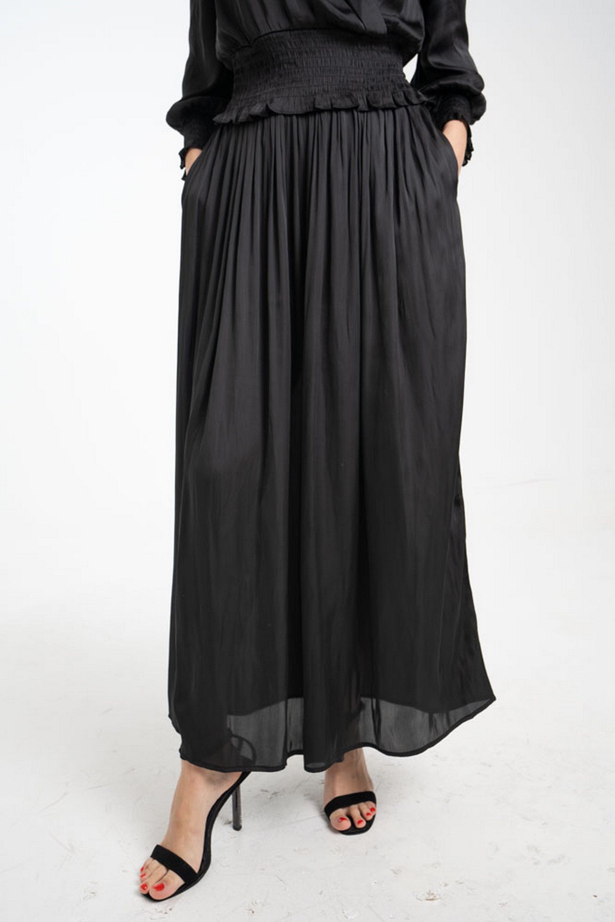 ميكا بنطلون طويل واسع سادة نسائي