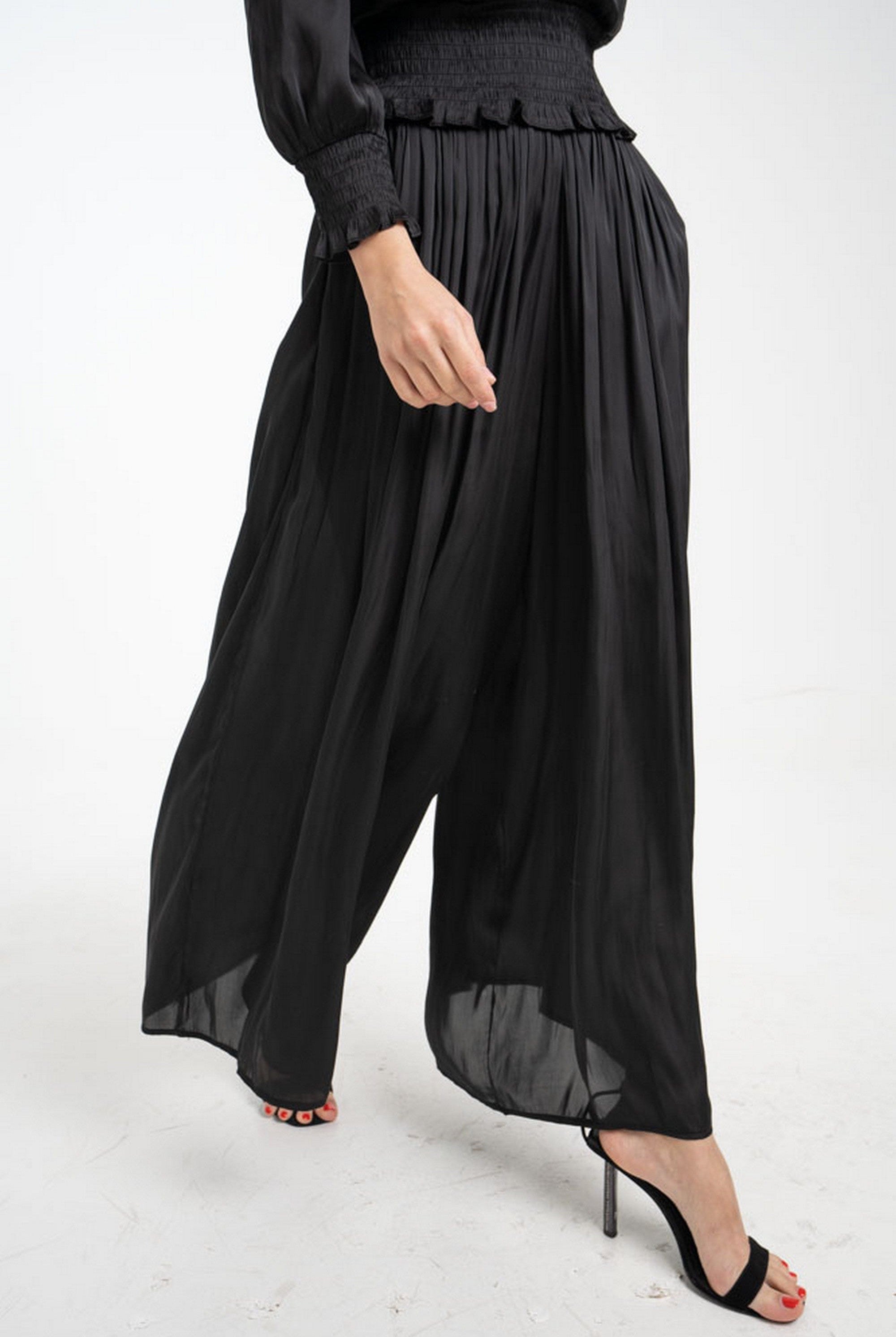 ميكا بنطلون طويل واسع سادة نسائي