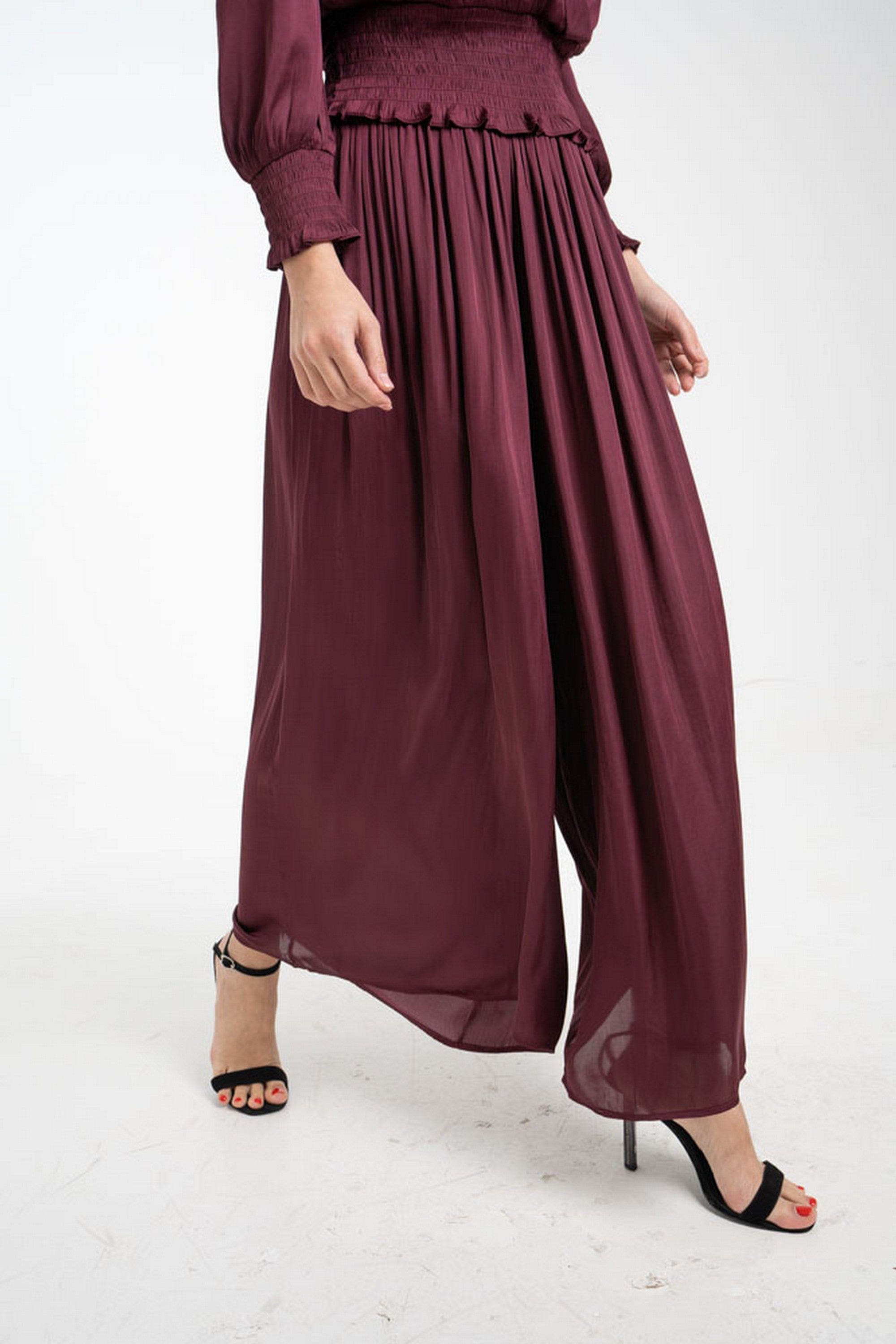 ميكا بنطلون طويل واسع سادة نسائي