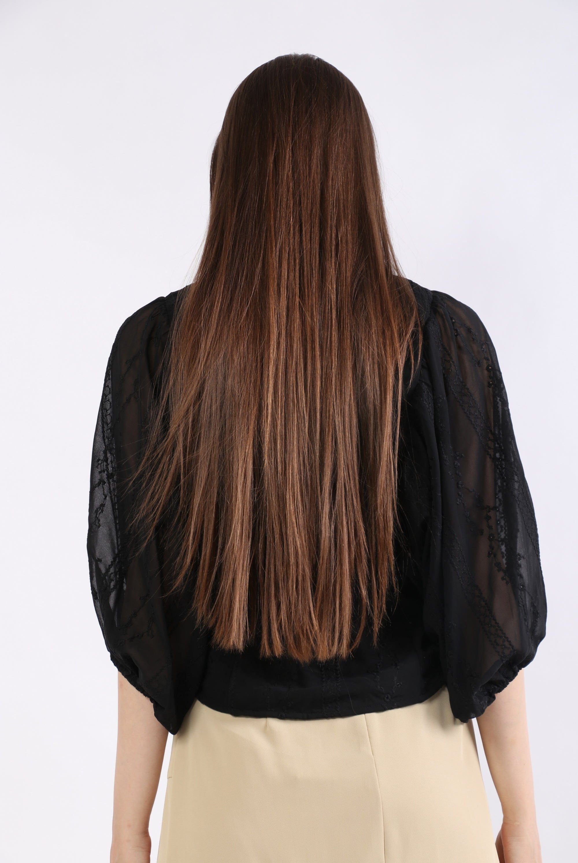 ميكا بلوزة دانتيل أوفر ساير بازرار أمامية 3/4 كم نسائي