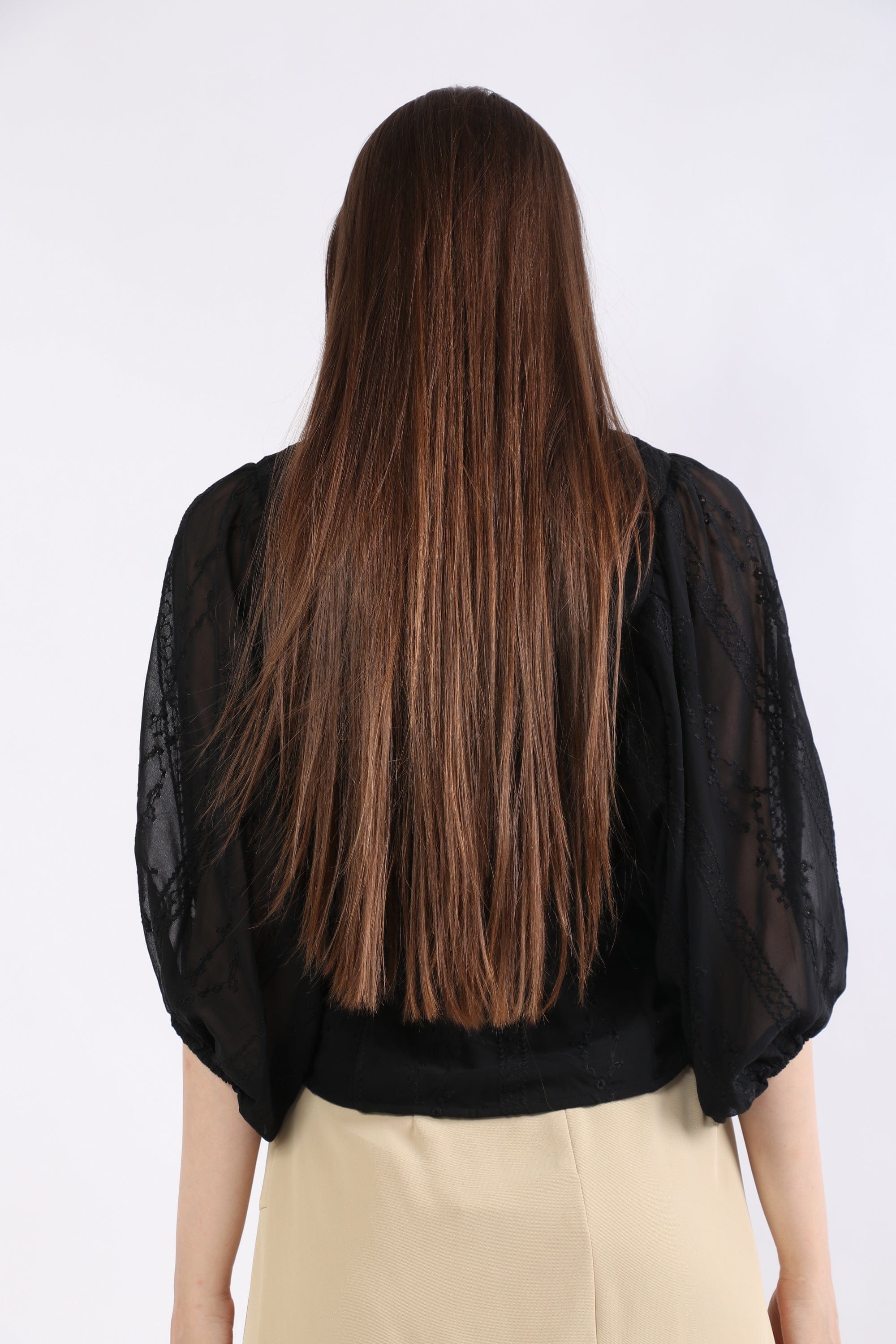 ميكا بلوزة دانتيل أوفر ساير بازرار أمامية 3/4 كم نسائي