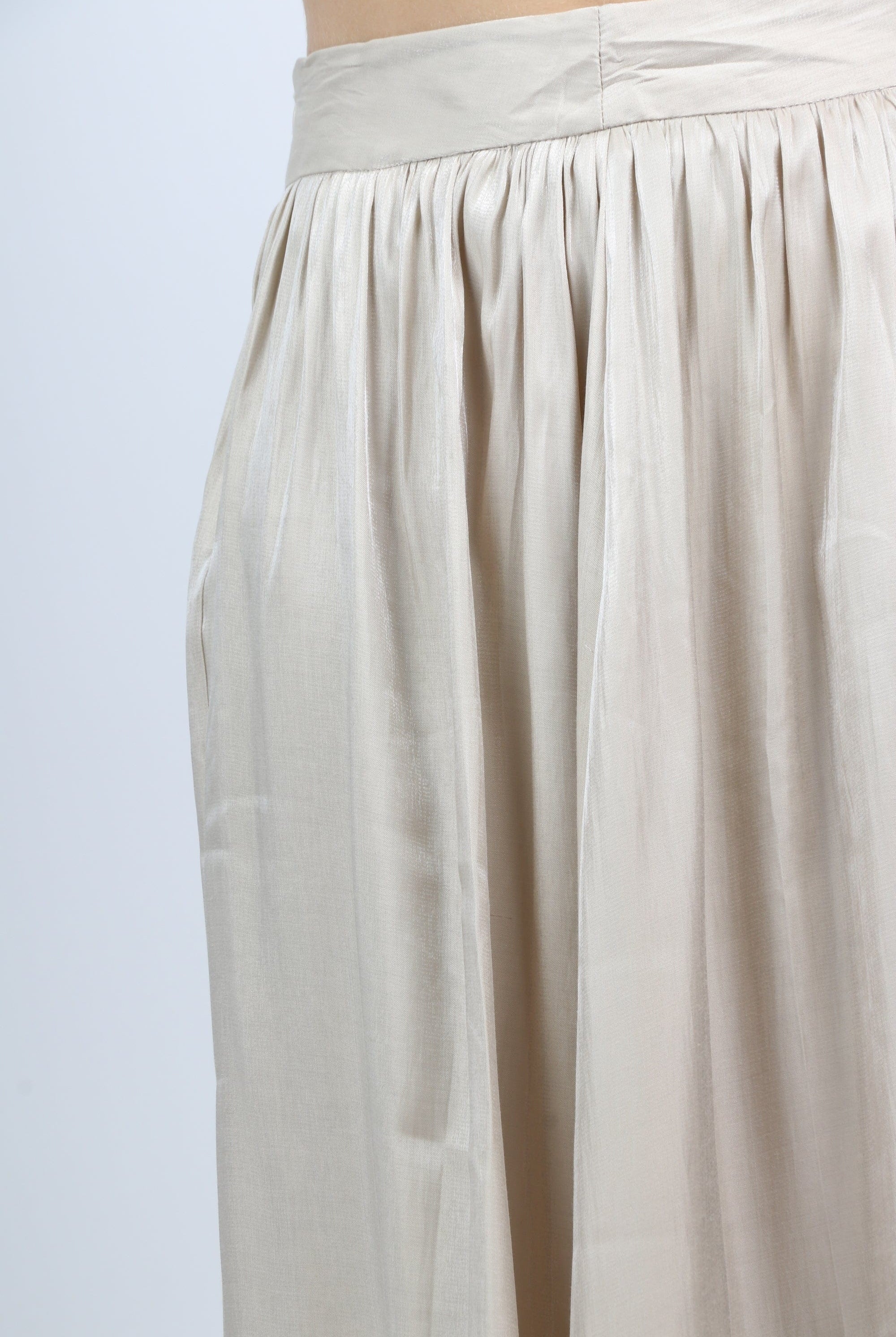 ميكا تنورة كلوش طويلة هاي ويست لامعة نسائية