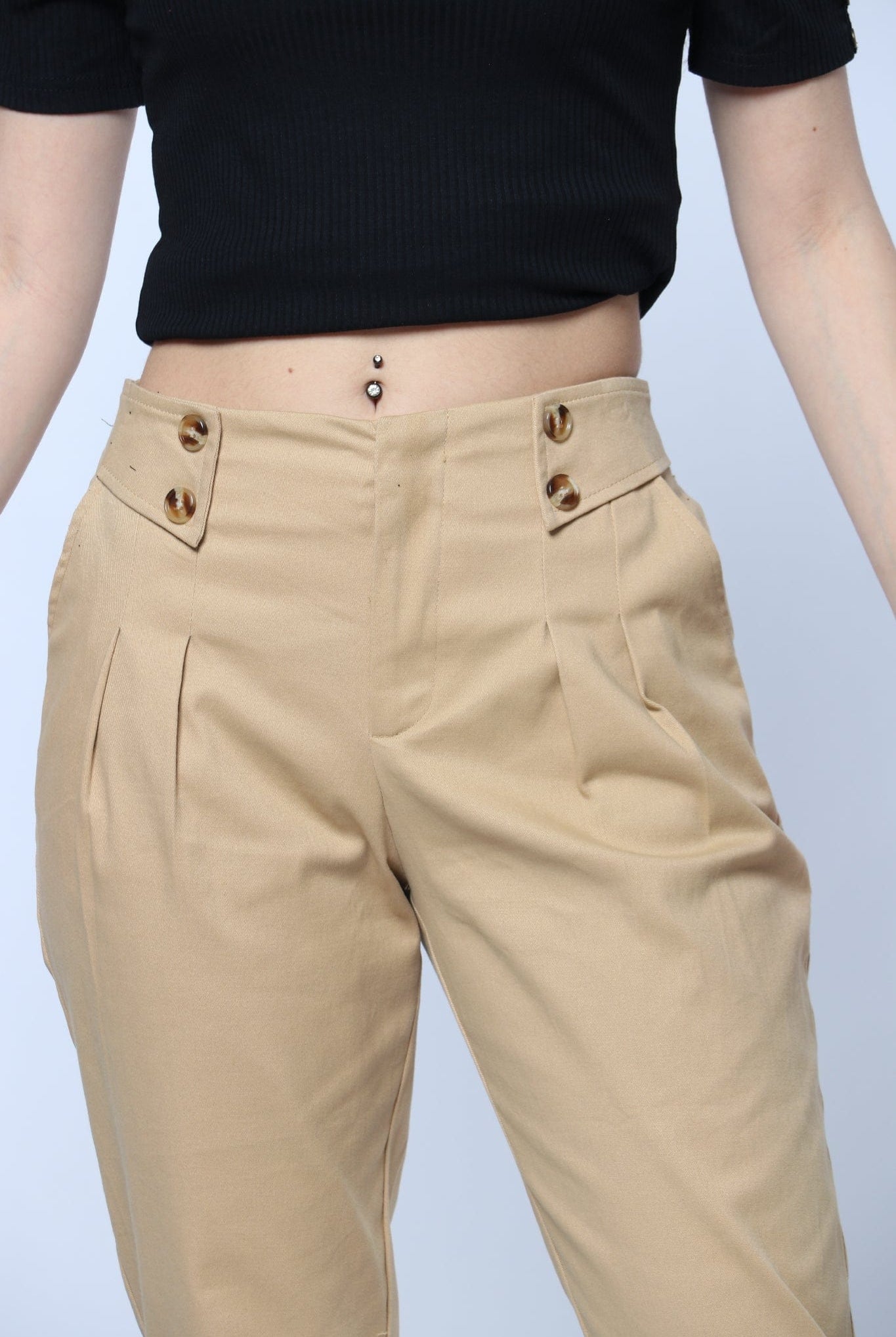 ميكا بنطلون رسمي خصر مرتفع طويل نسائي