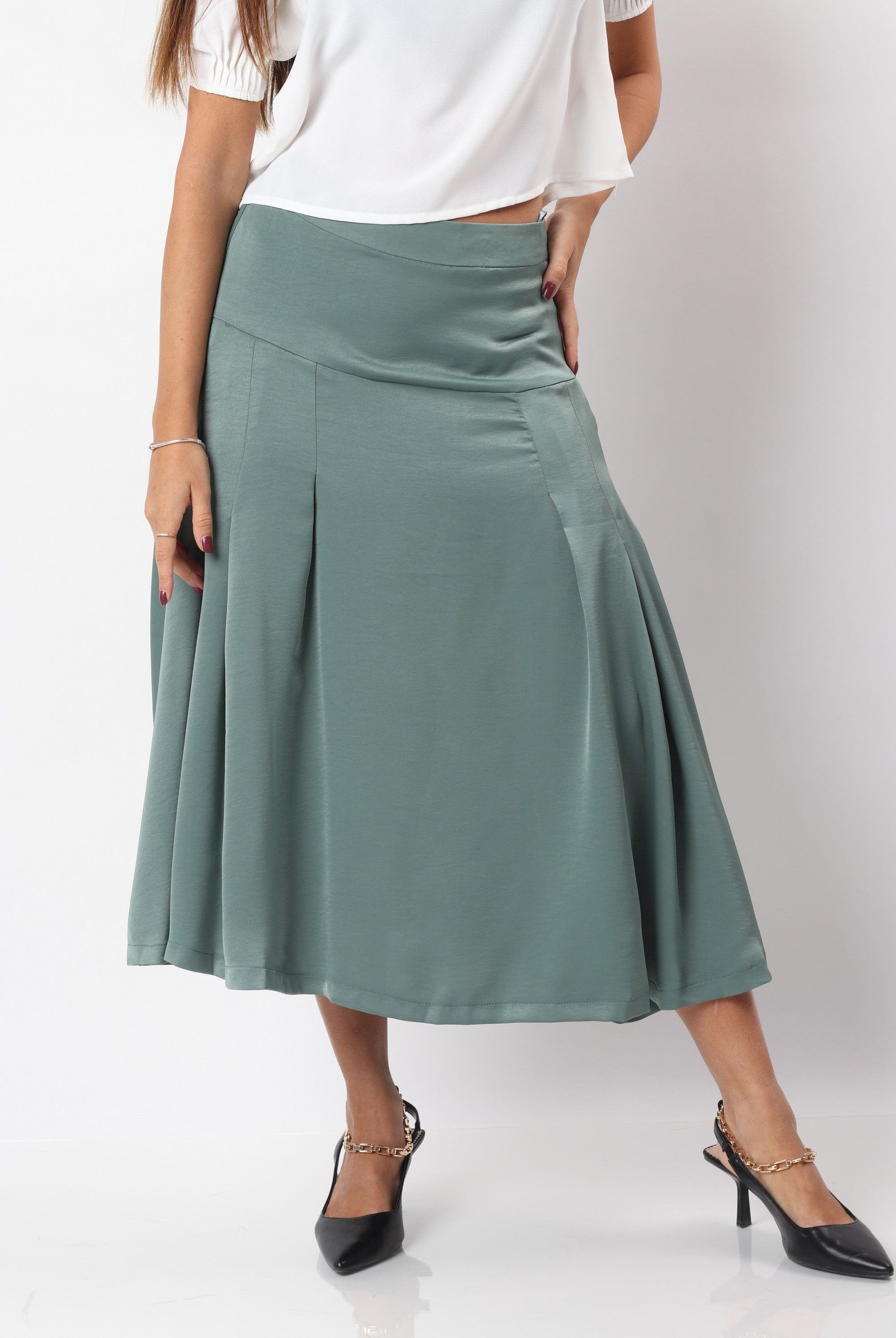 ميكا تنورة ميدي هاي ويست واسعة