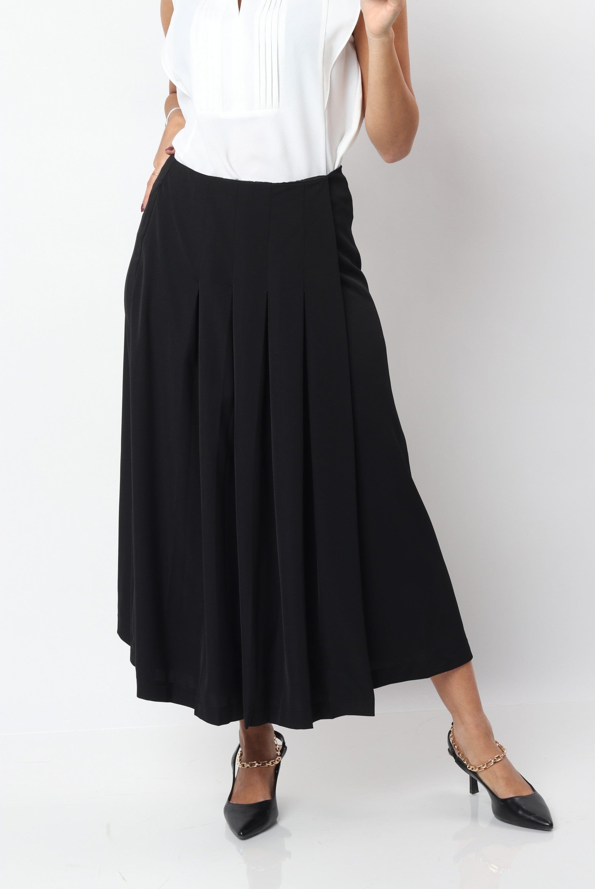 ميكا تنورة ميدي كلوش من الأمام سادة