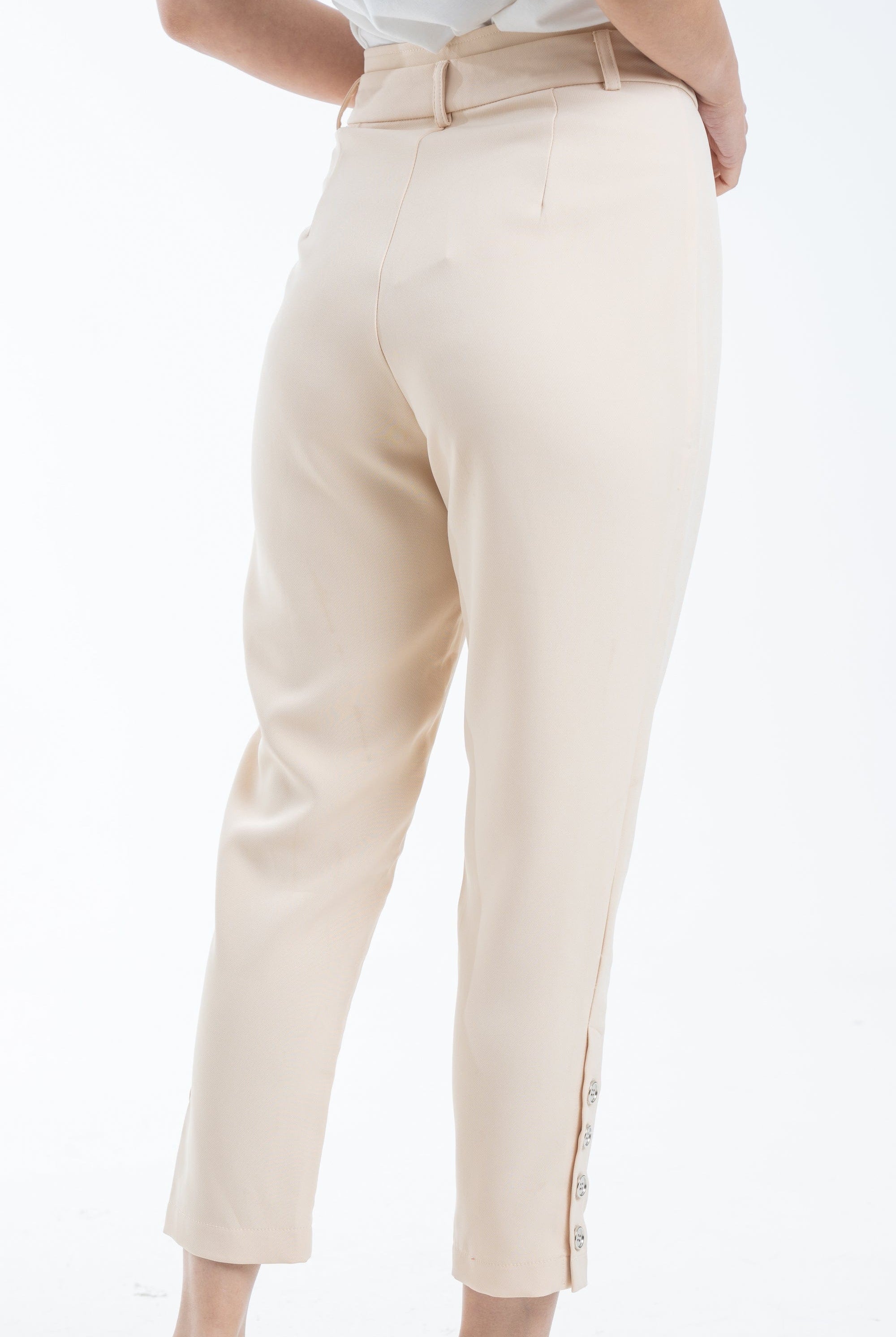 ميكا بنطلون طويل سادة مخصر كلاسيك نسائي