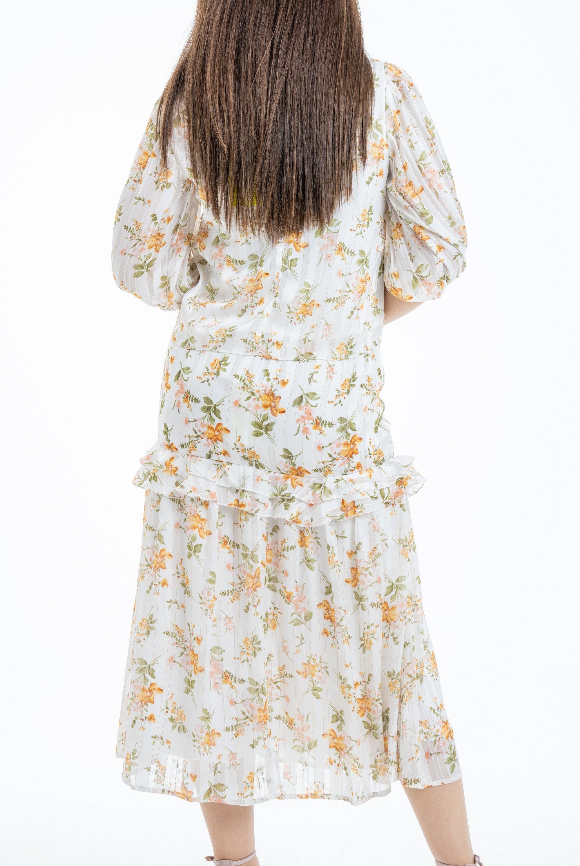 ميكا تنورة ميدي مشجرة خصر مرتفع نسائي