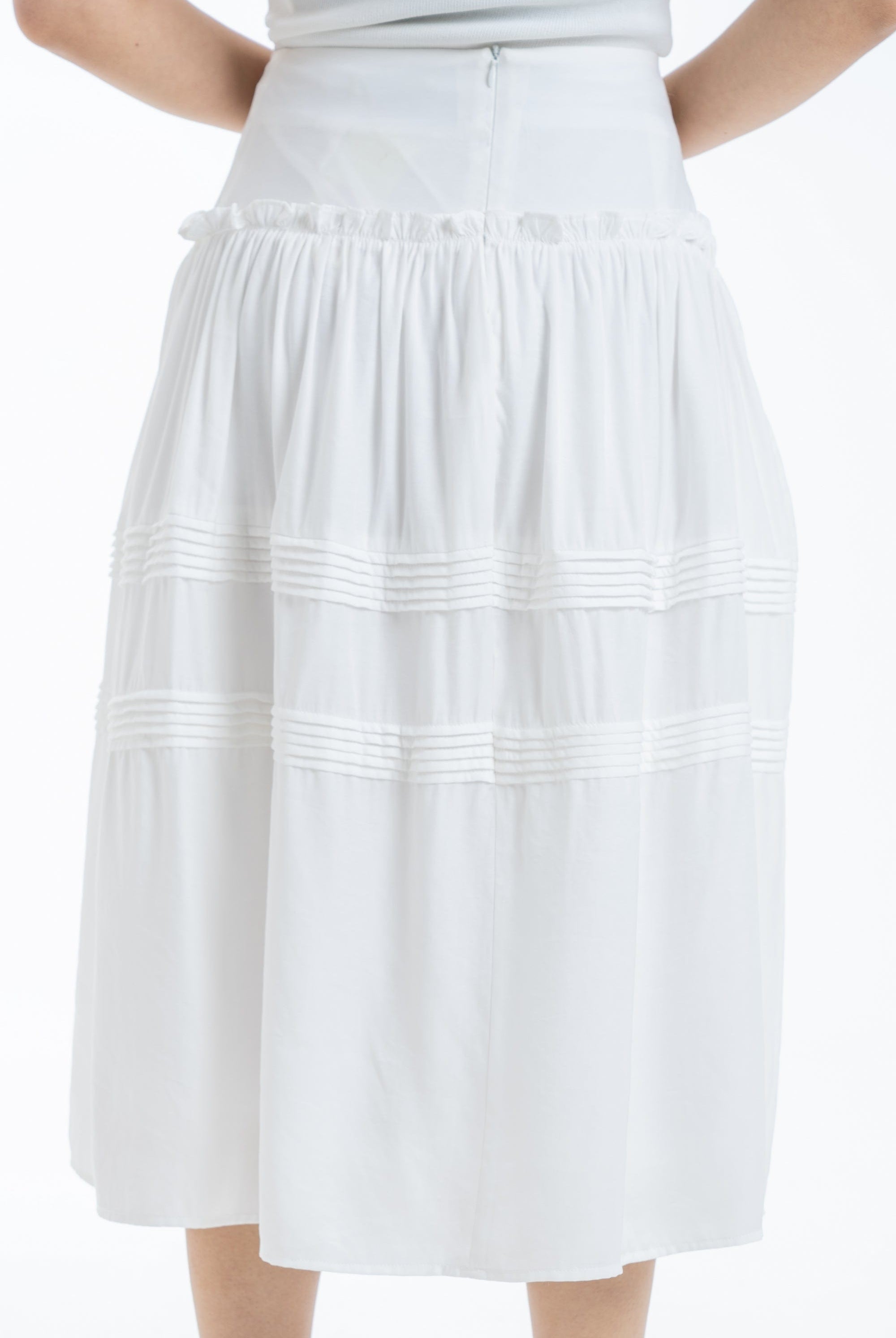 ميكا تنورة ميدي بكسرات عريضة نسائي