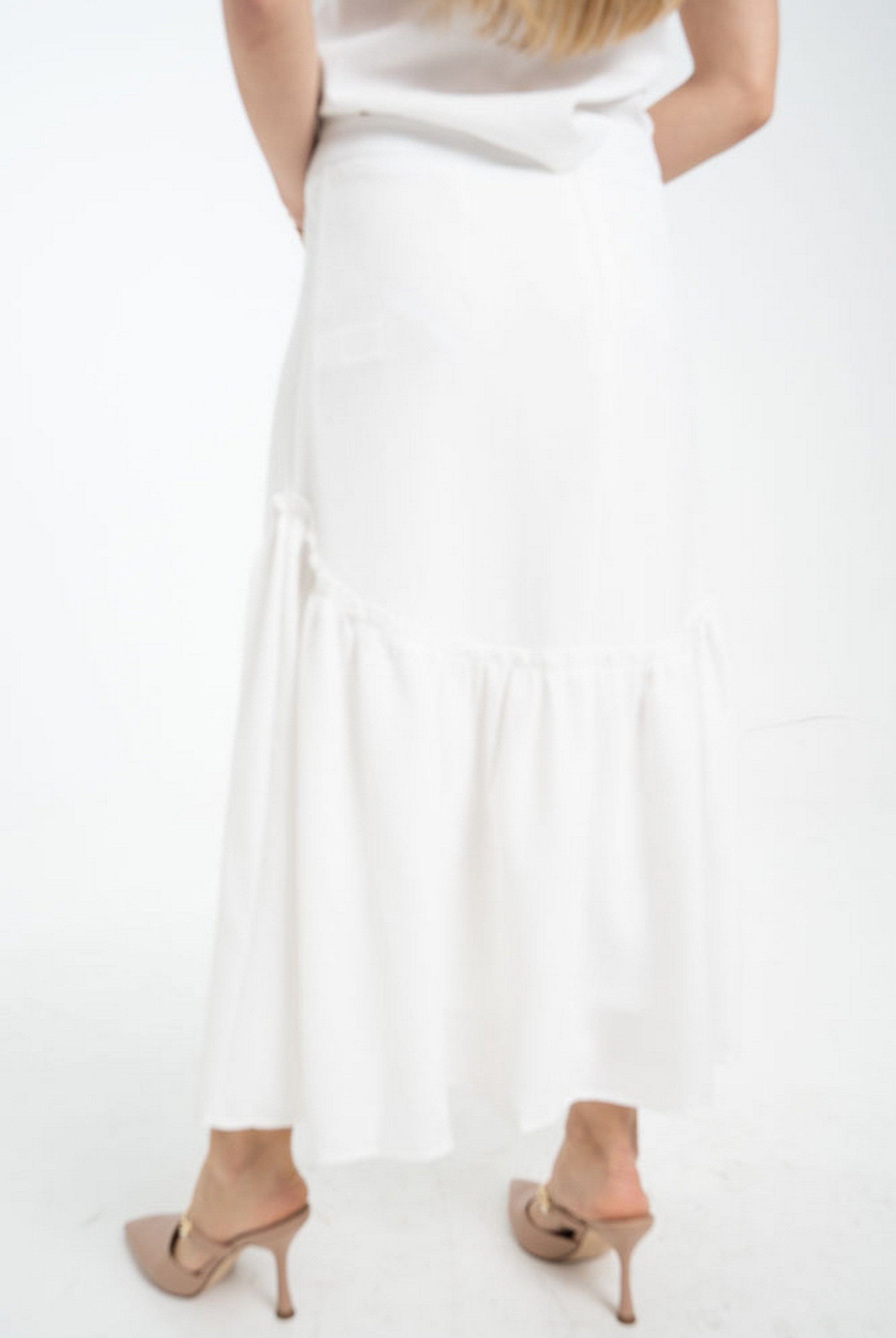 ميكا تنورة ميدي سادة كلوش من أسفل نسائي