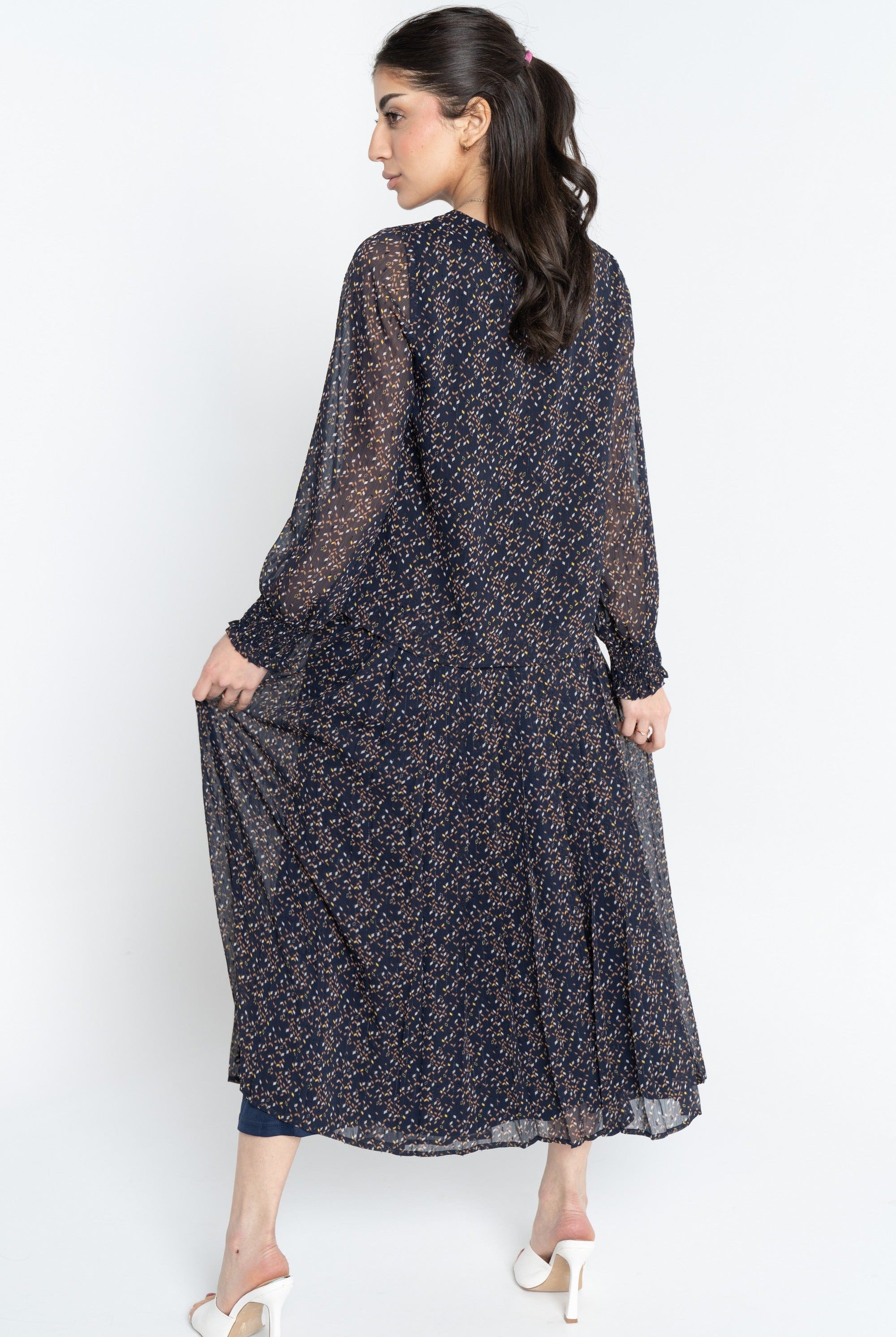 ميكا تنورة ميدي منقوشة ناعمة نسائي