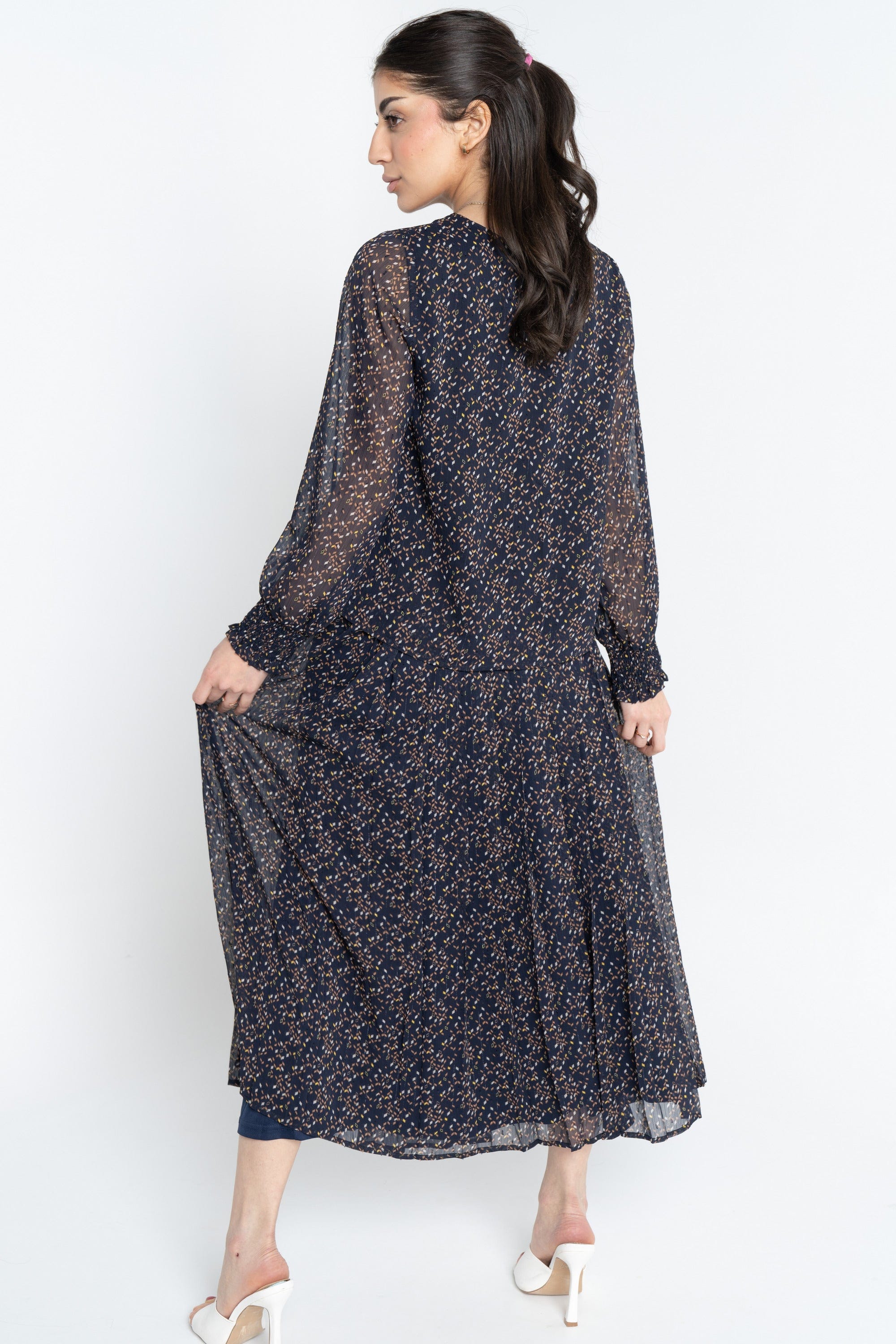 ميكا تنورة ميدي منقوشة ناعمة نسائي