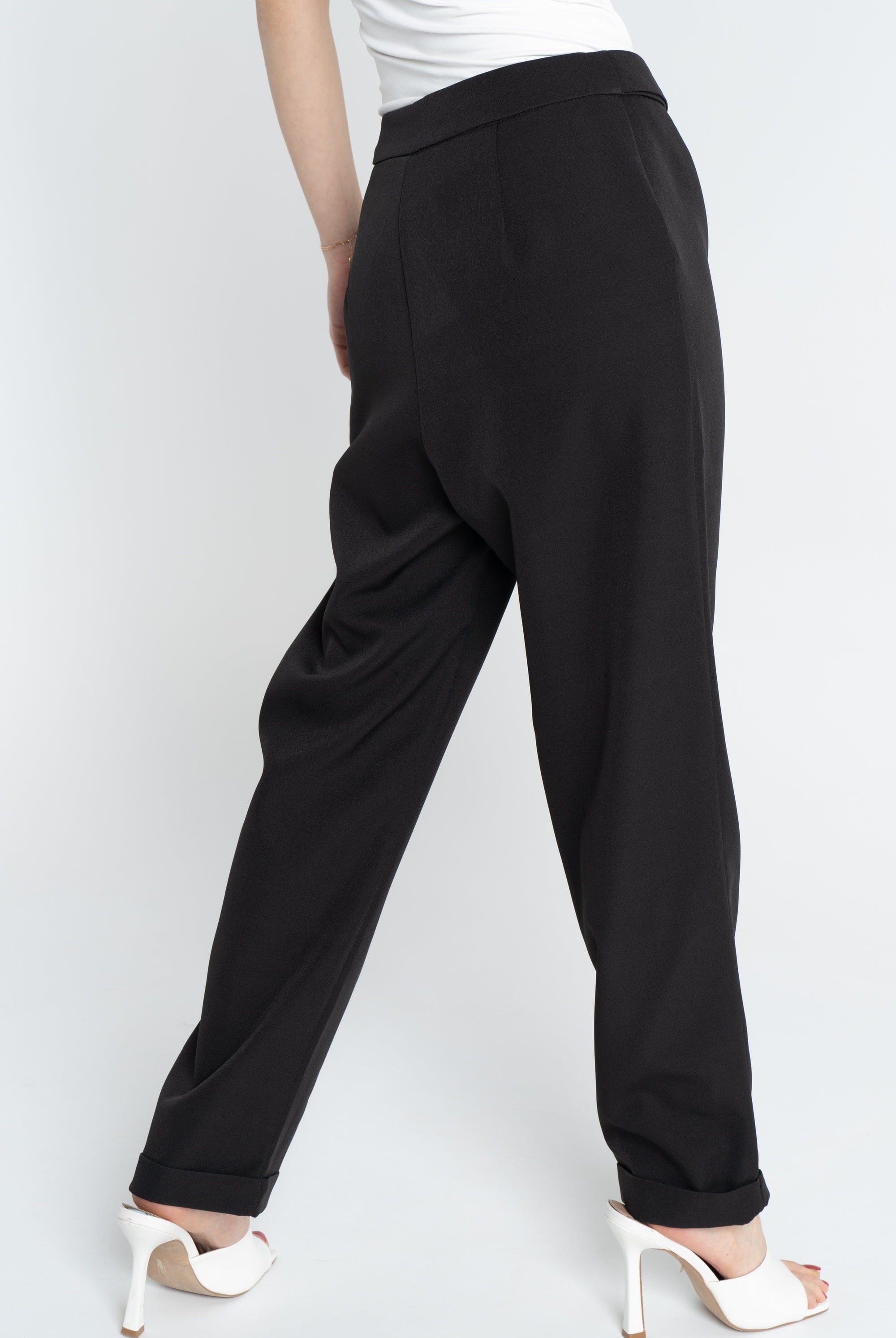 ميكا بنطلون سادة خصر مرتفع كلاسيك نسائي