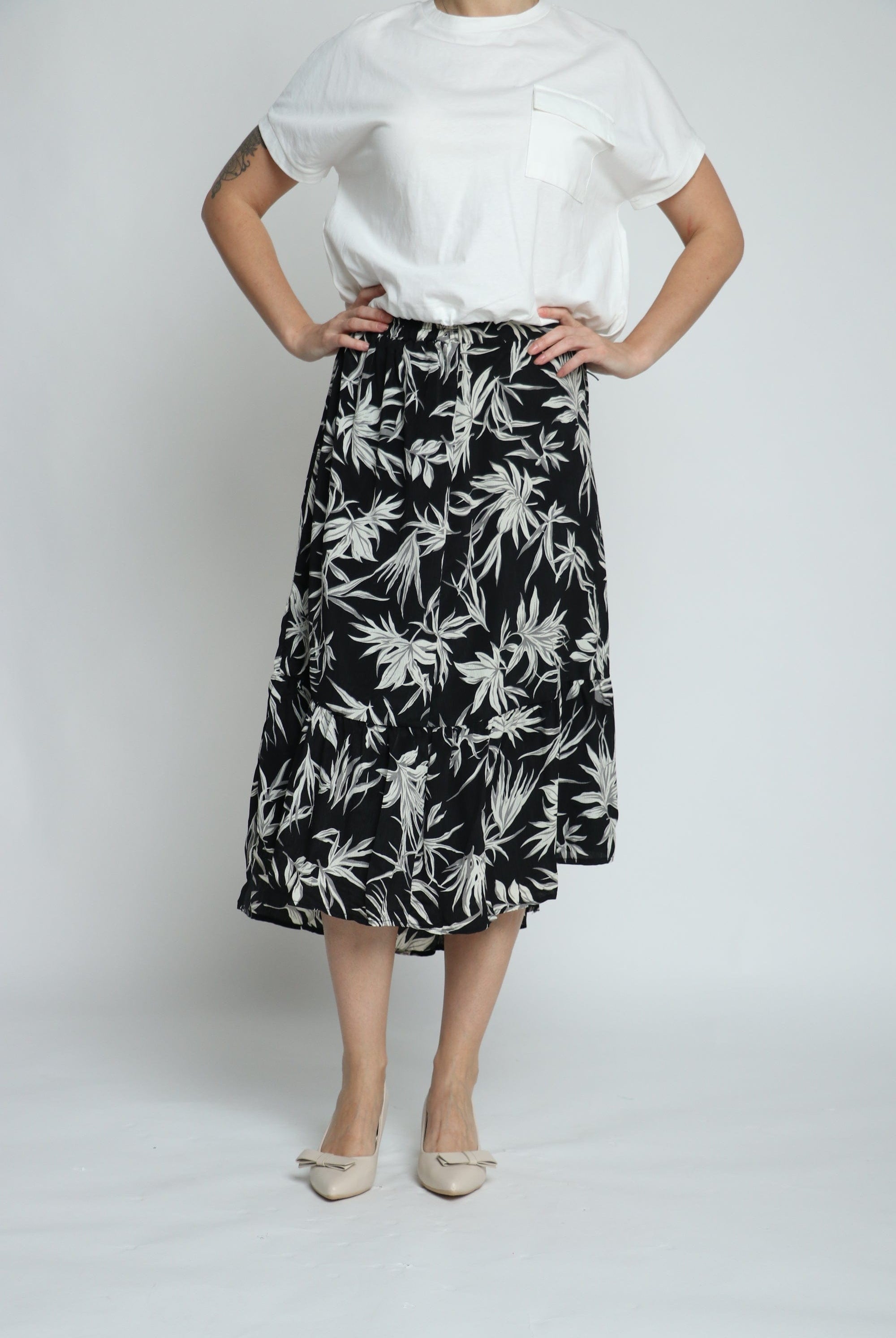 ميكا تنورة ميدي مشجرة طويلة من الجنب